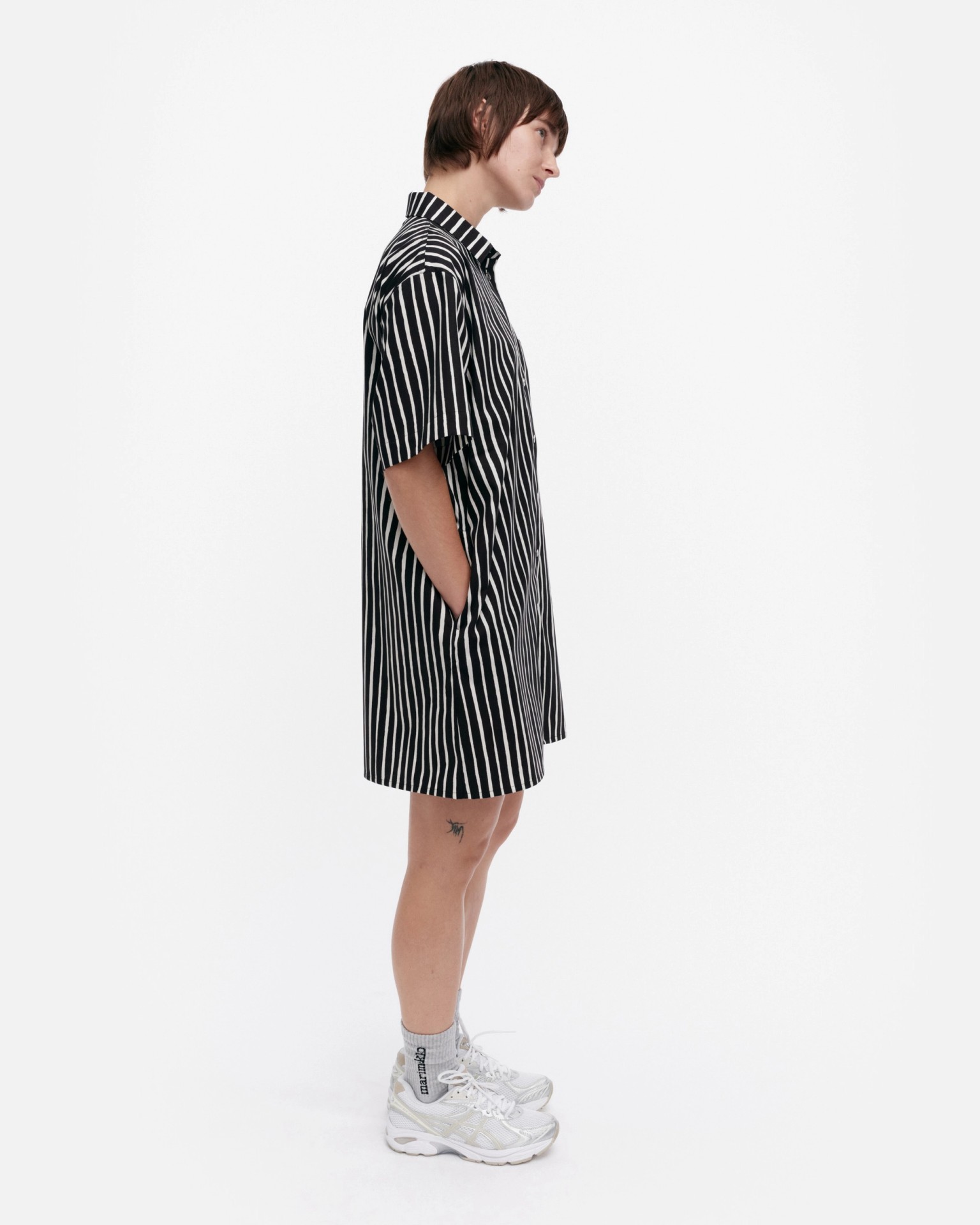 Jokamekko, Kioski cotton dress, black, off white,