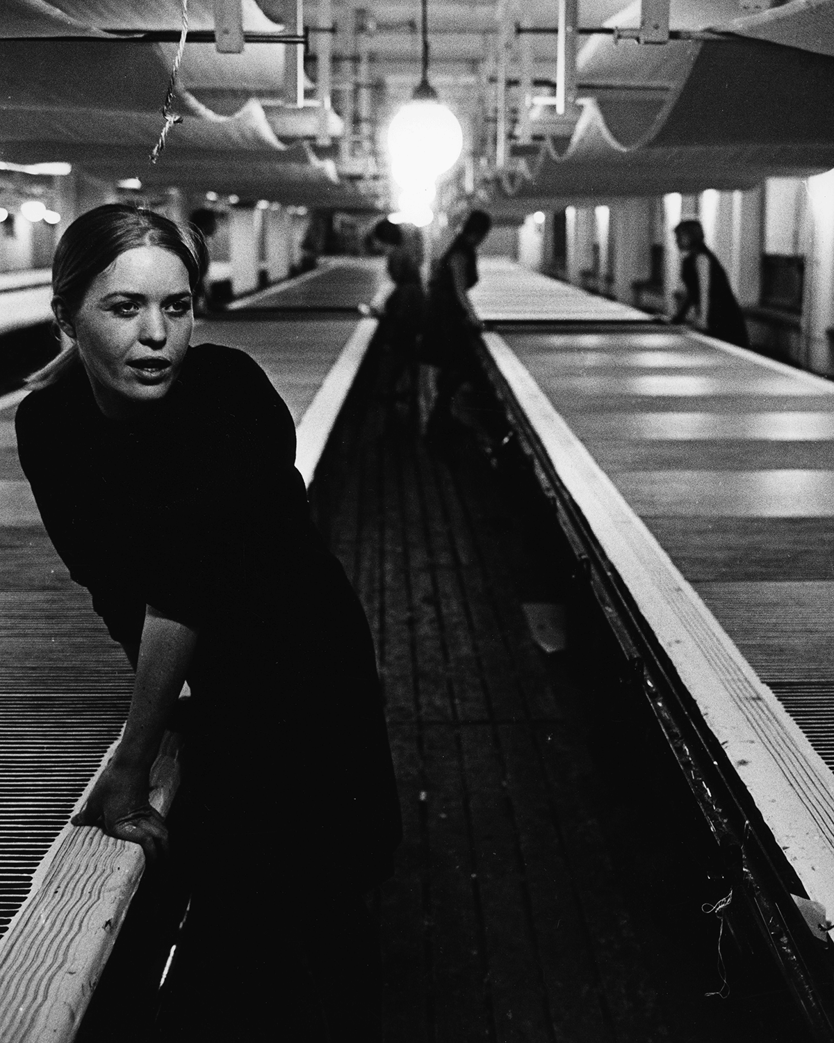 Annika Rimala at the printing mill.