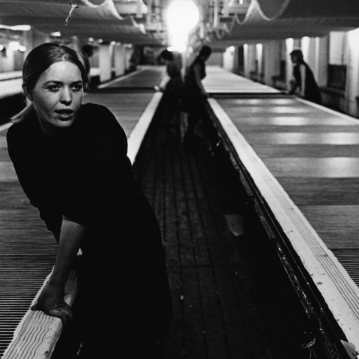 Annika Rimala at the printing mill.