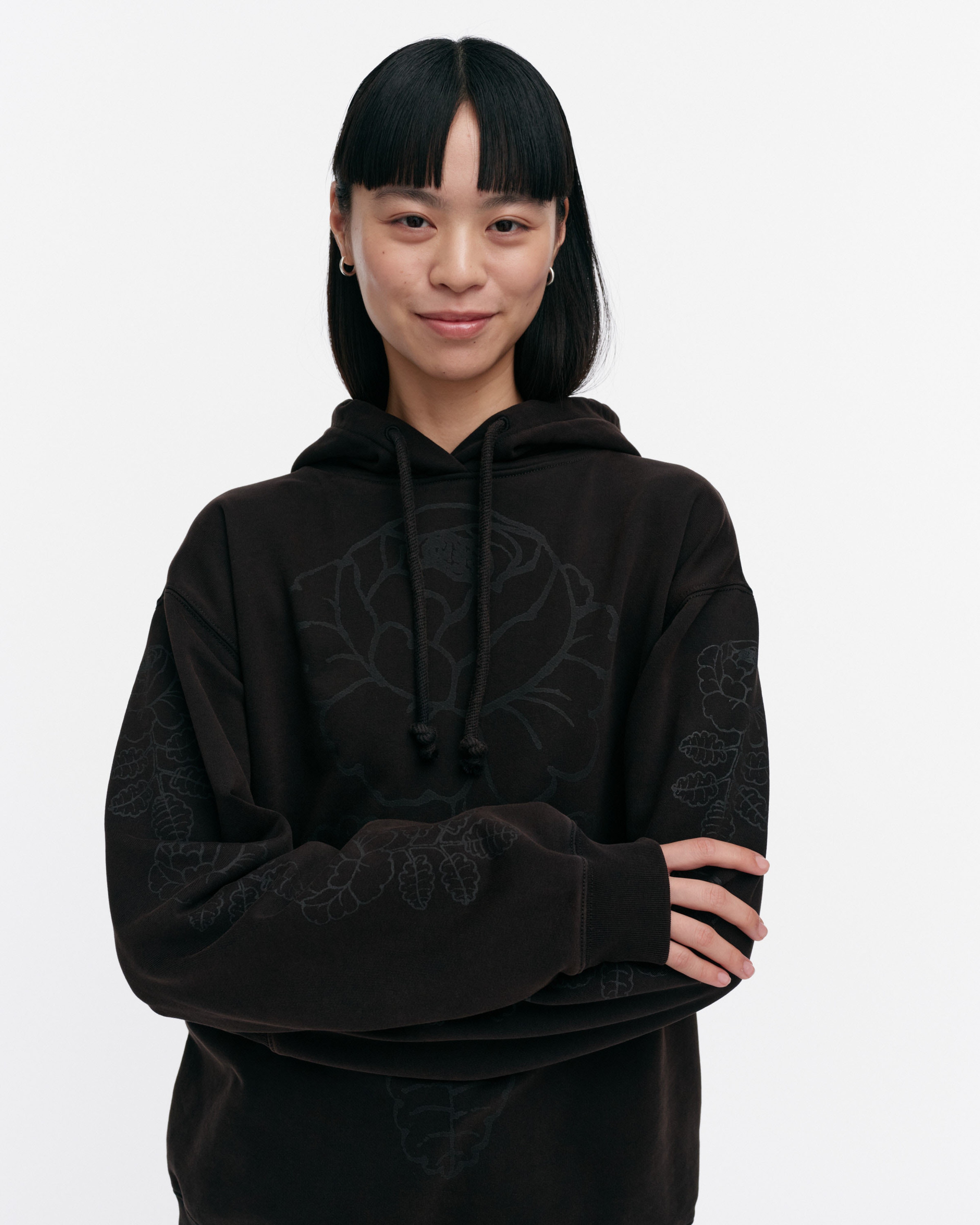 Sanoma Vihkiruusu Placement, Kioski hoodie, dark brown, grey,