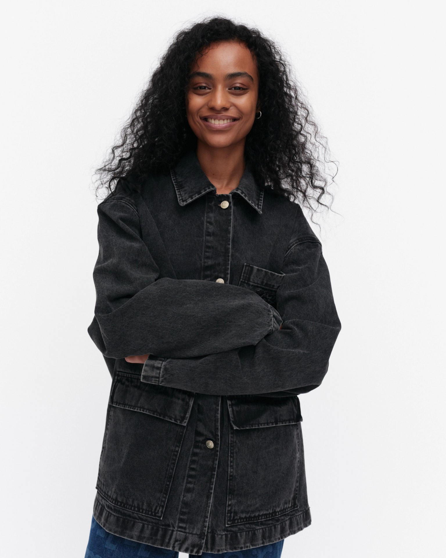 Maridenim Poweri Unikko, Denim jacket, washed black,