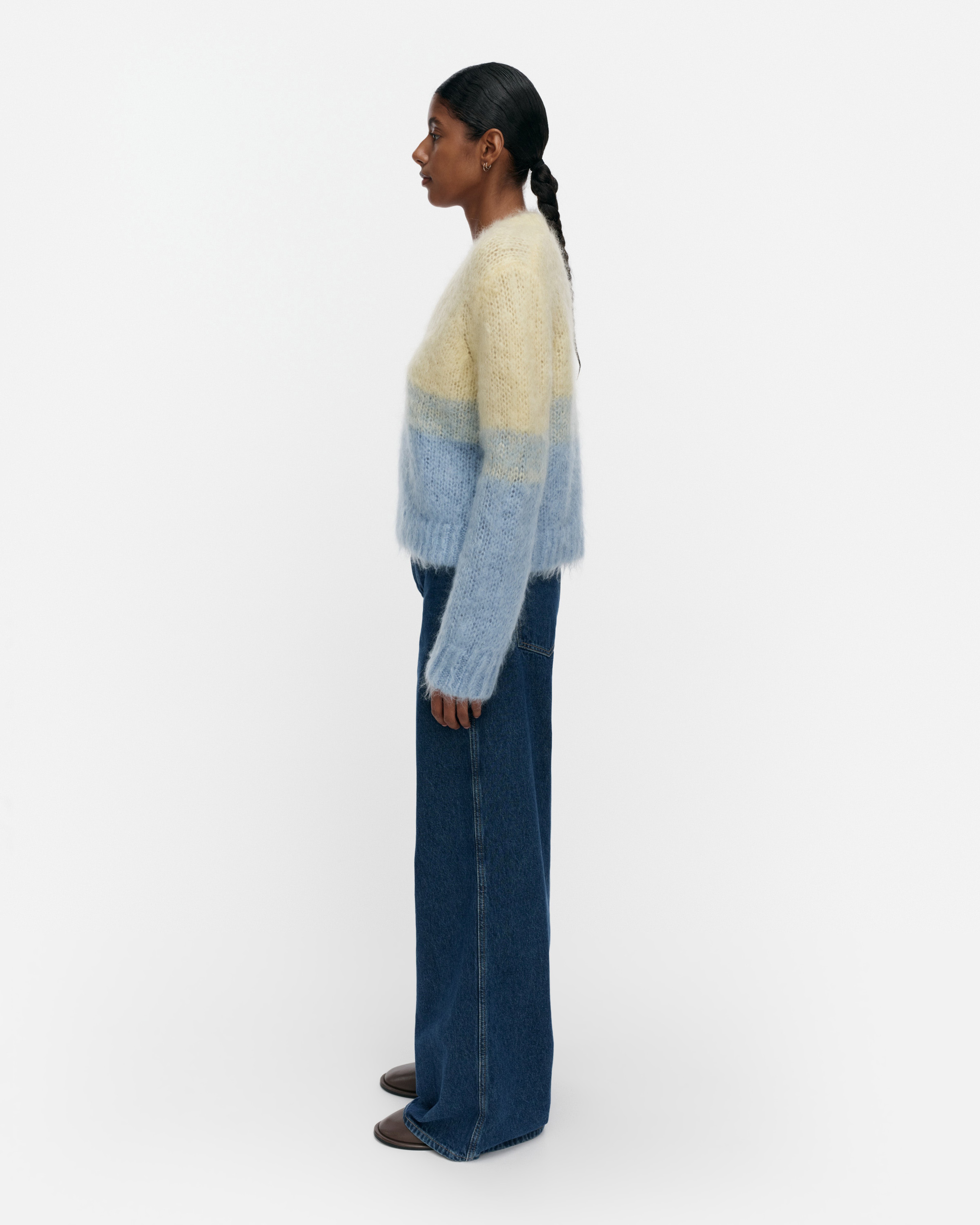 Utuinen Hennika, Knitted pullover, light yellow, light blue,