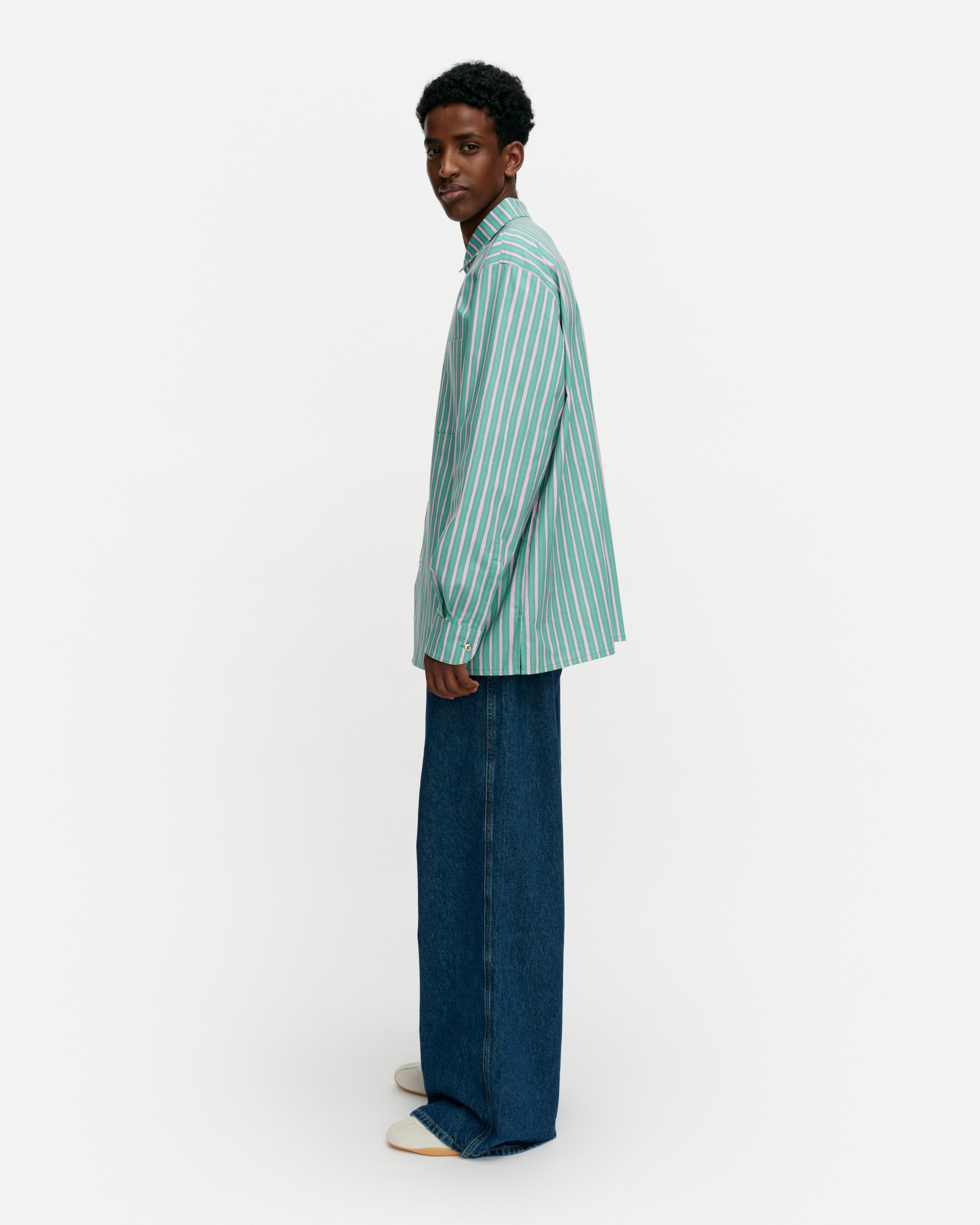 Jokapoika, Kioski cotton shirt, green, pink,