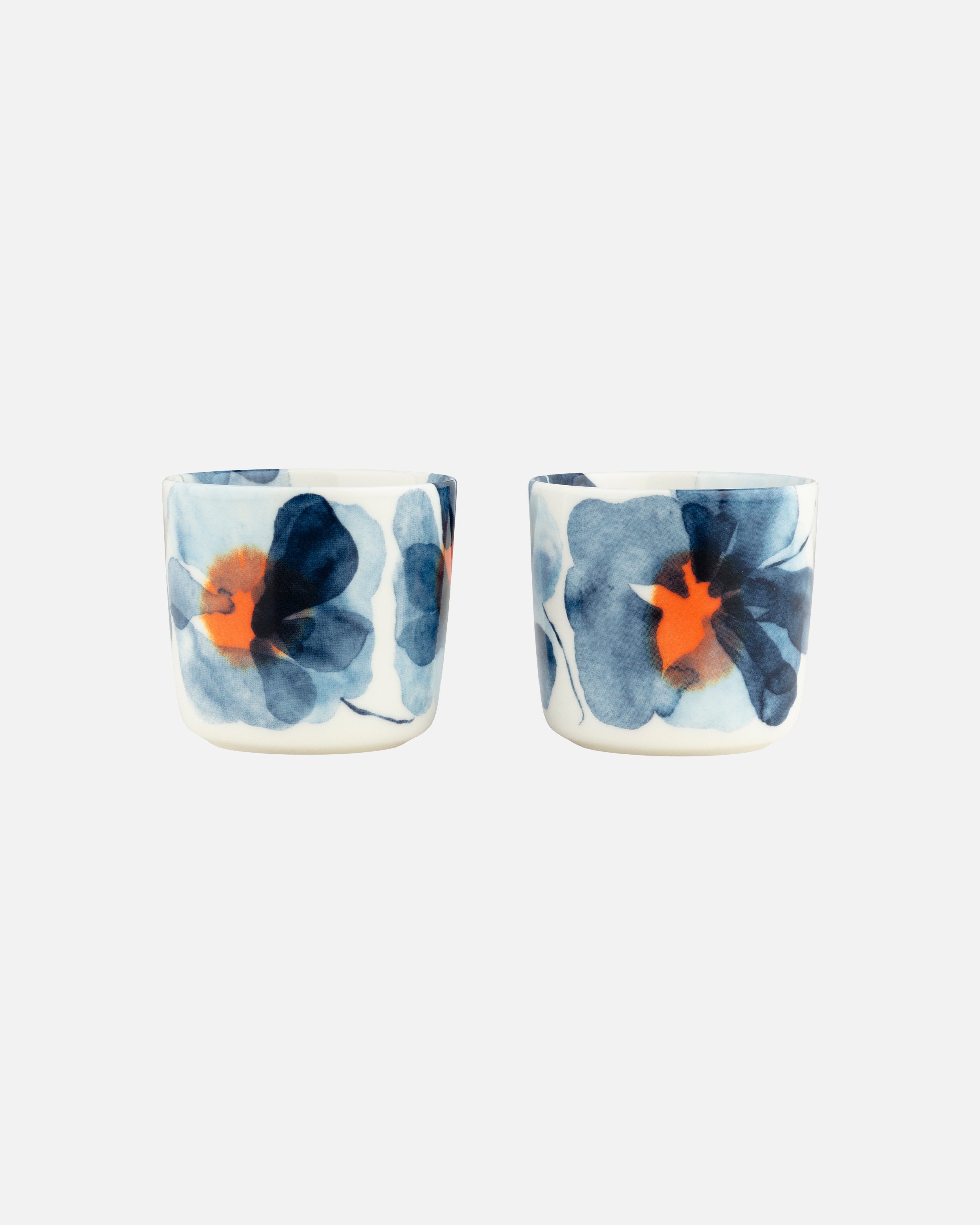 Oiva / Valssi, Coffee cup 2 pcs, white, blue, orange,