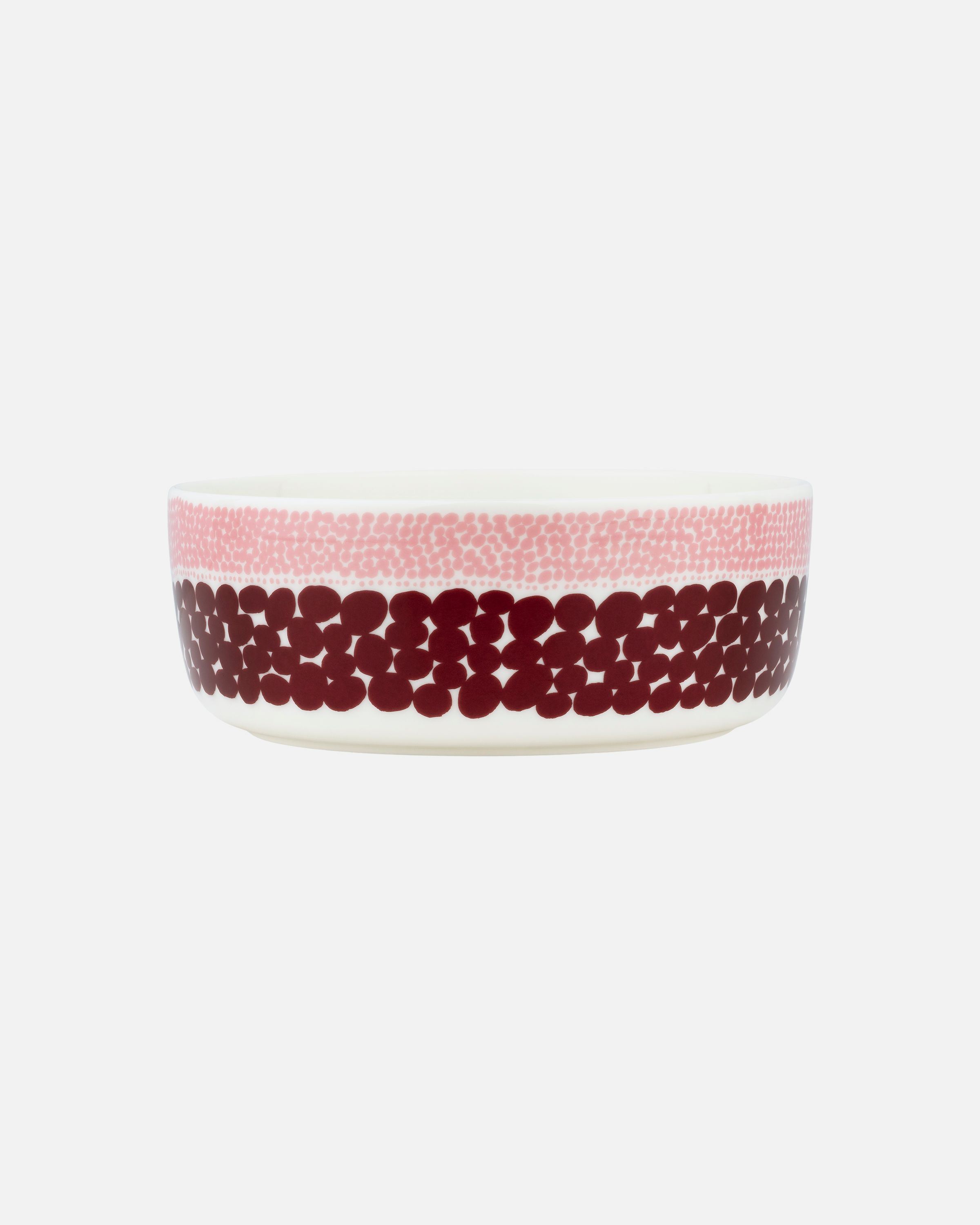 Oiva / Jurmo Serving bowl 1,5 l white, cherry red, lt.pink | Marimekko