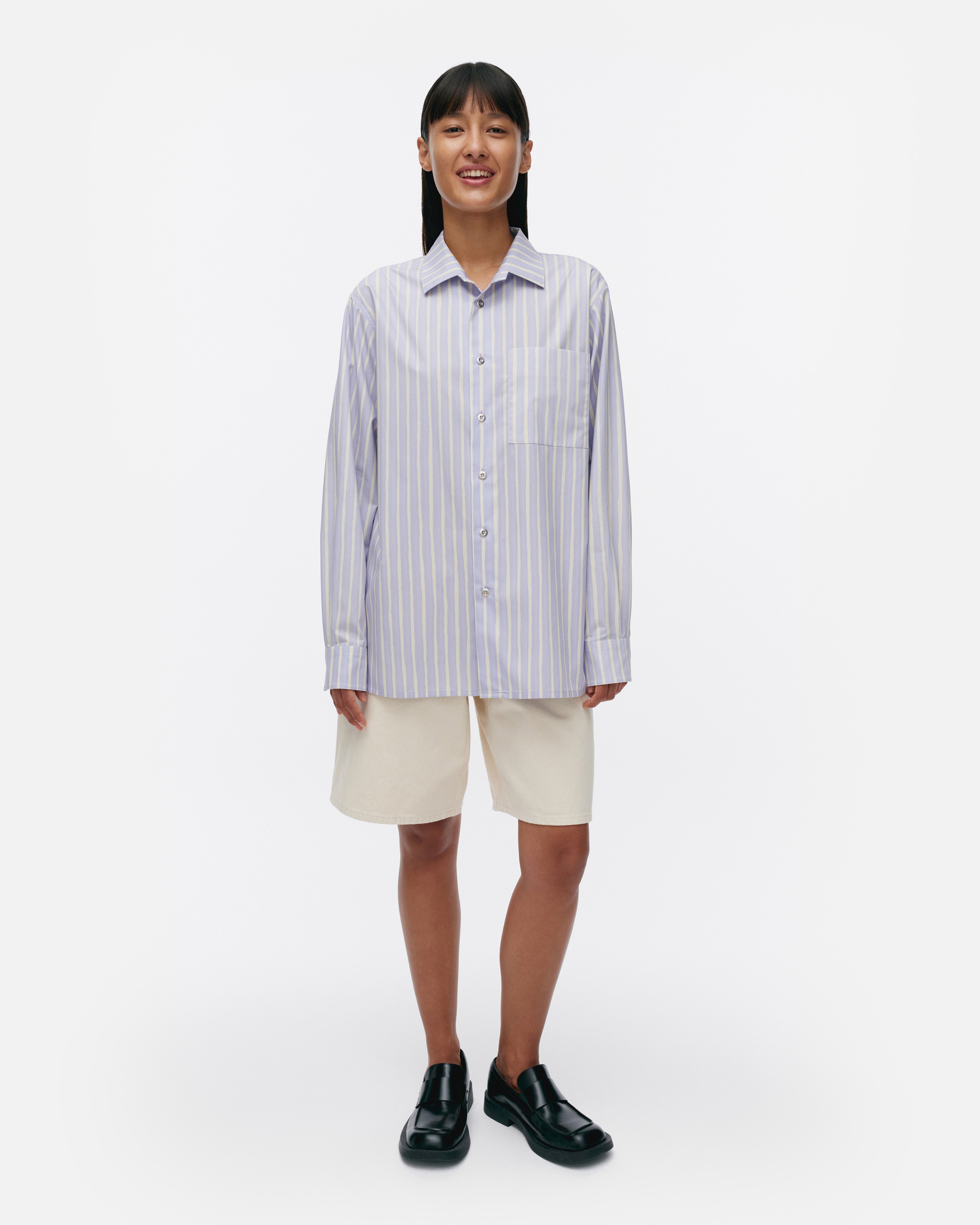 Jokapoika, Kioski cotton shirt, off white, lilac,