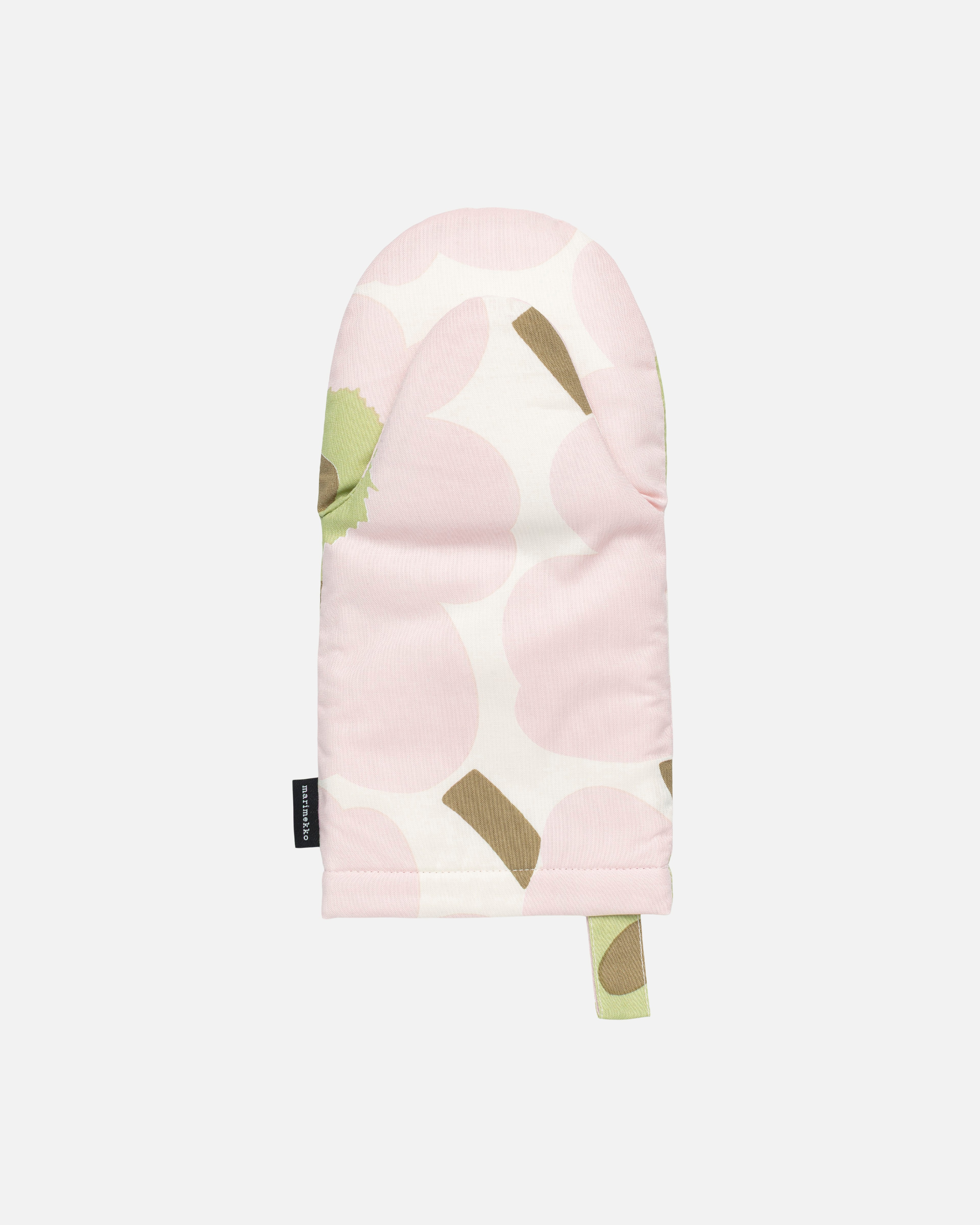 Pieni Unikko, Ovenmitten, off white, pink, pear, sand,