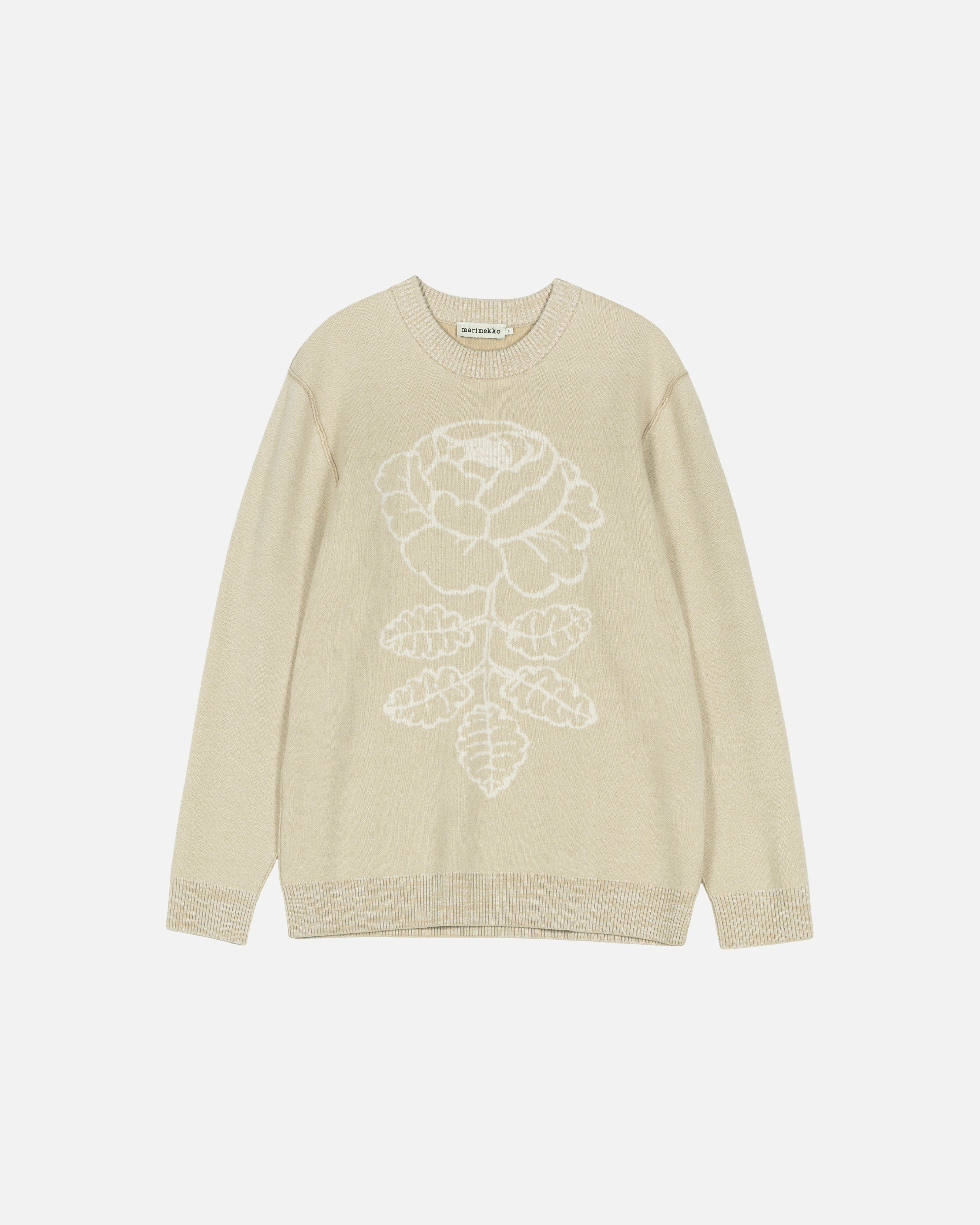 RWS Ruusut Vihkiruusu, Knitted wool pullover, beige, off white,