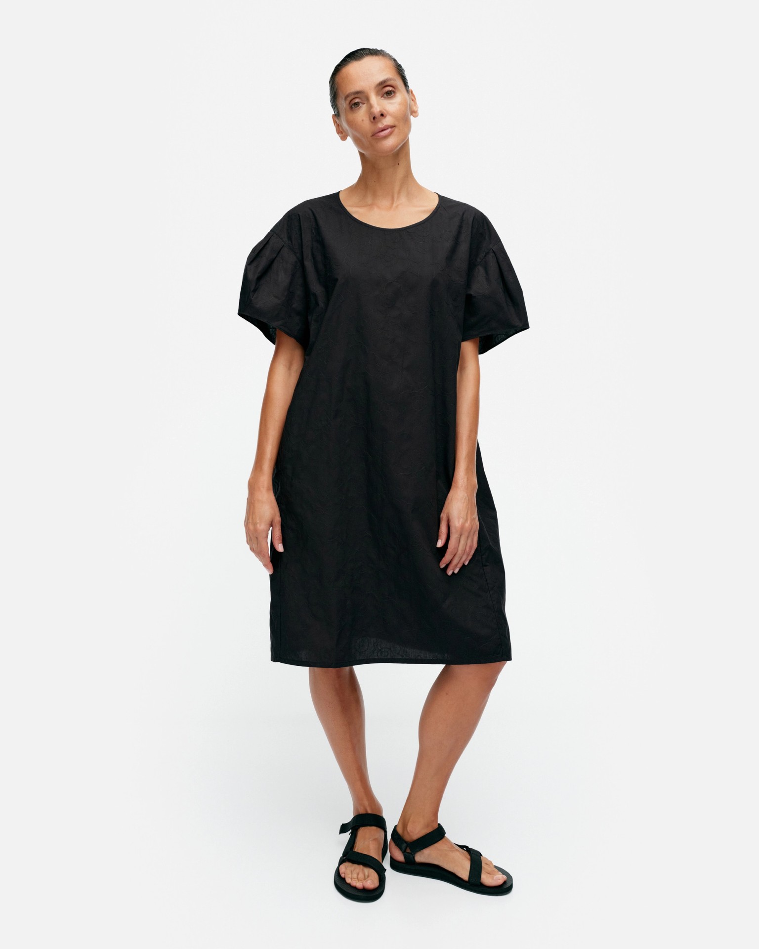 Vuolle Mini Unikko, Cotton poplin dress, black,