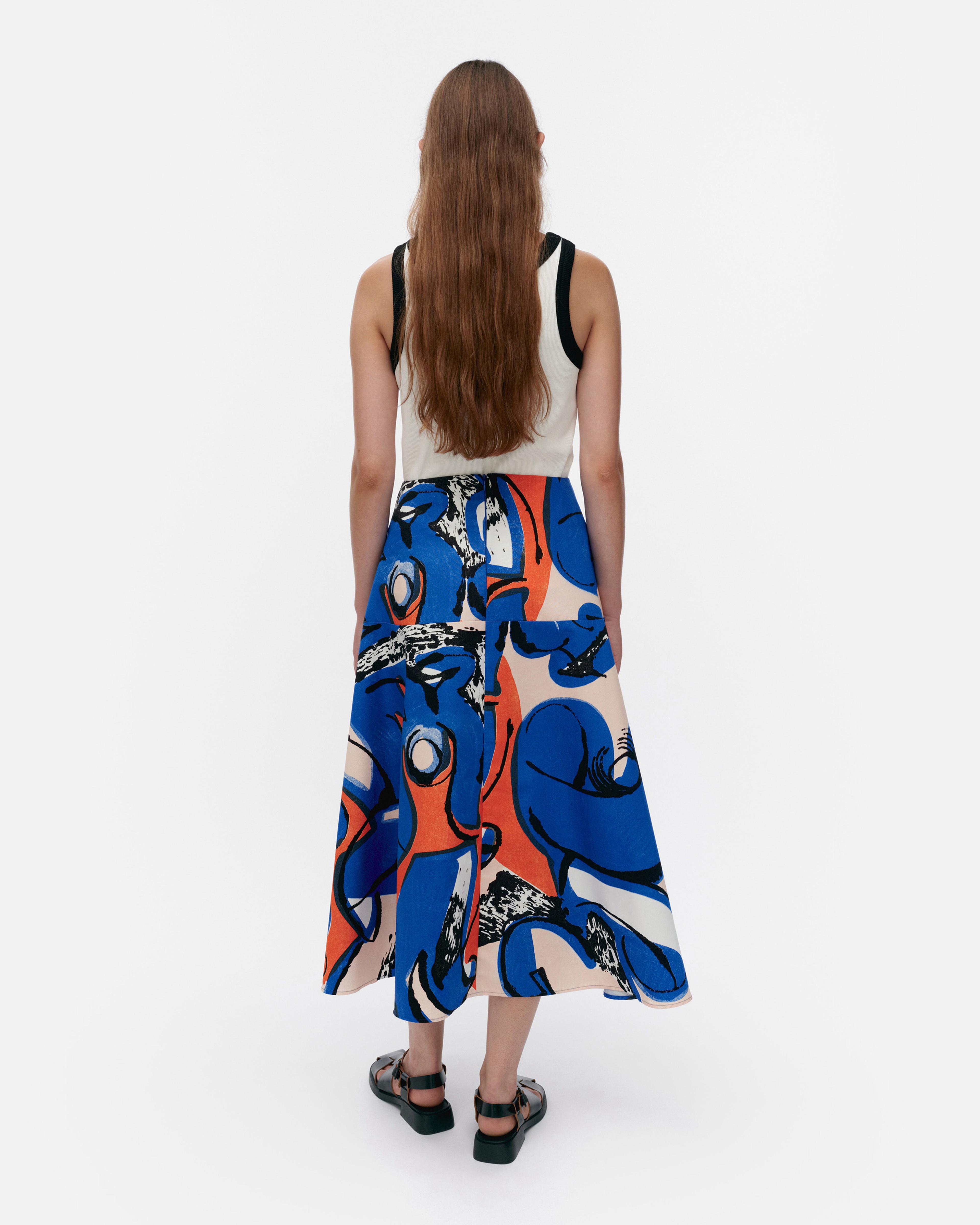 Puutarha Eldfamn, Skirt, blue, peach, orange,