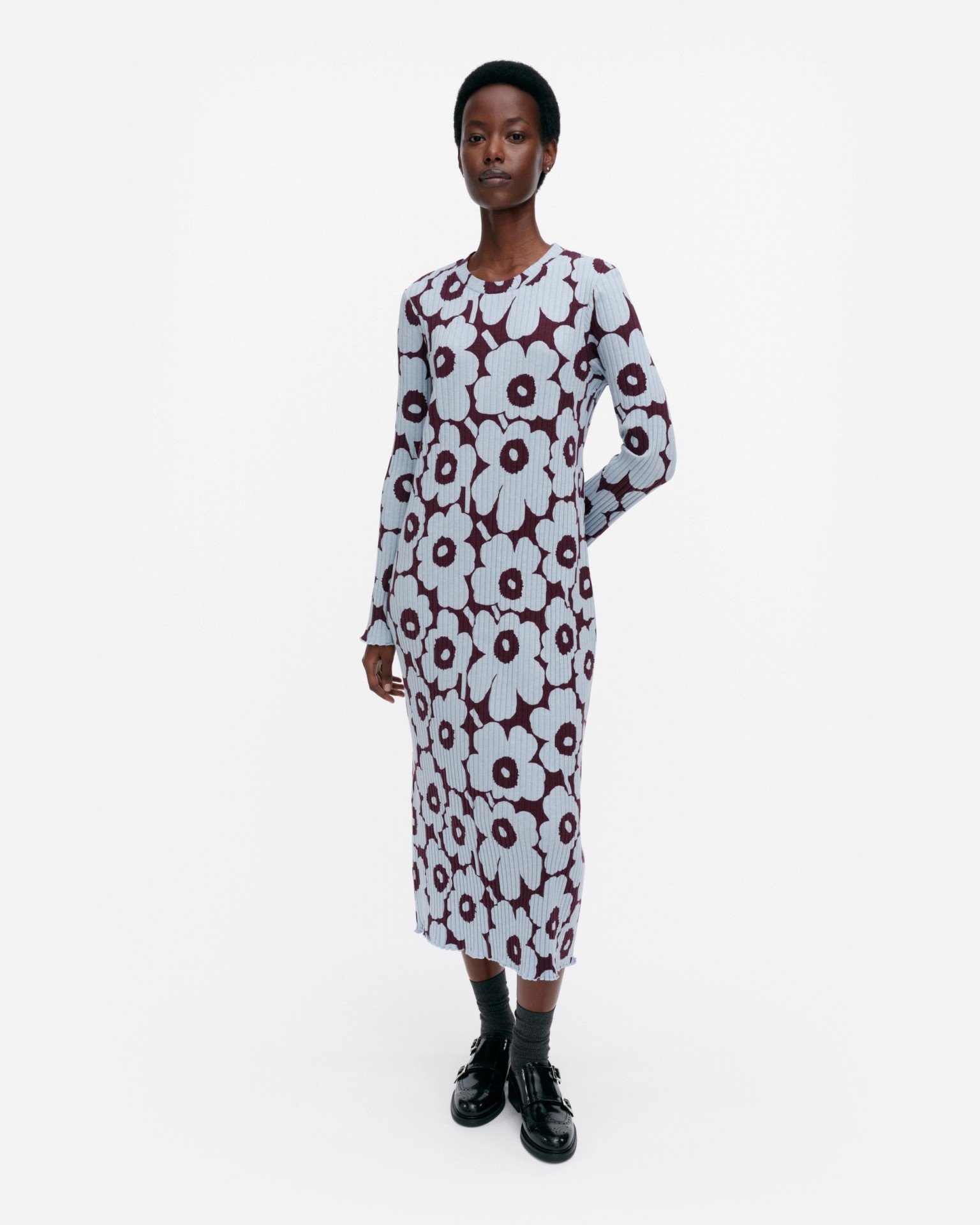 Rulla Unikko, Dress, light blue, wine red,