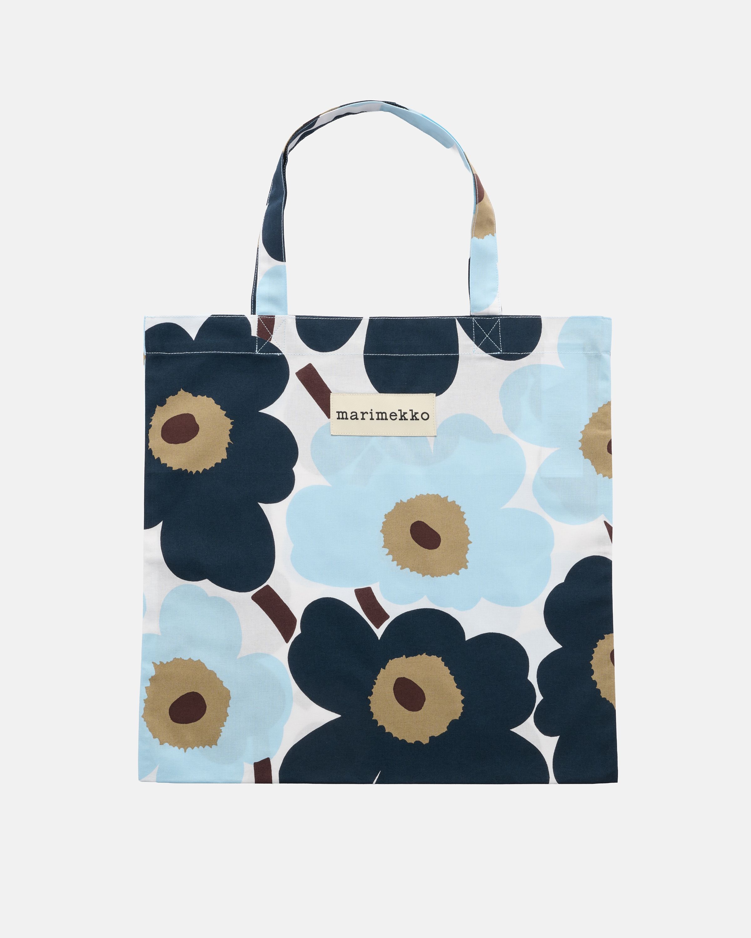 Pieni Unikko Tote bag white,blueber.,c.blue,dk.brown | Marimekko