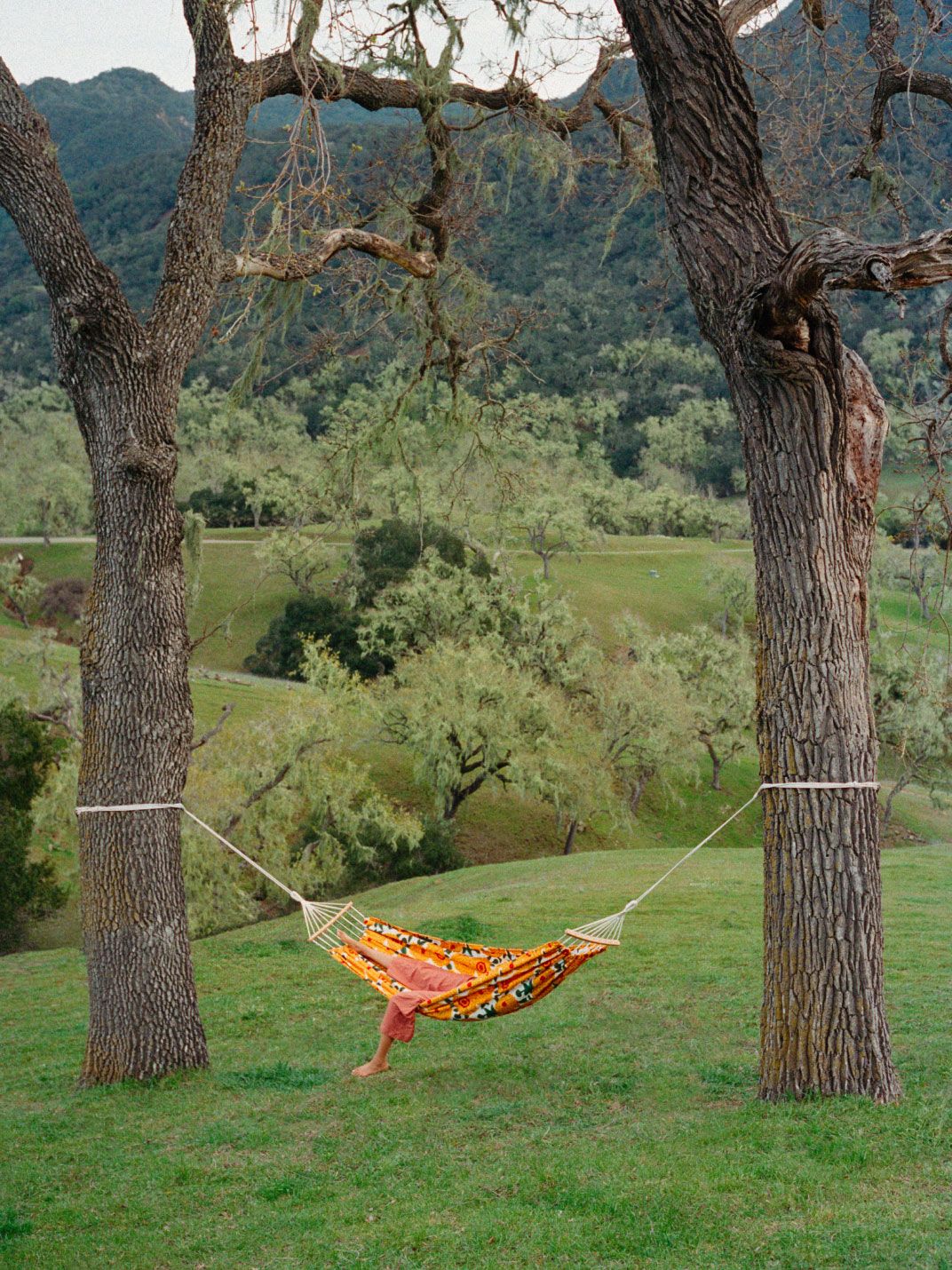 West Elm and Marimekko collaboration hammock in orange