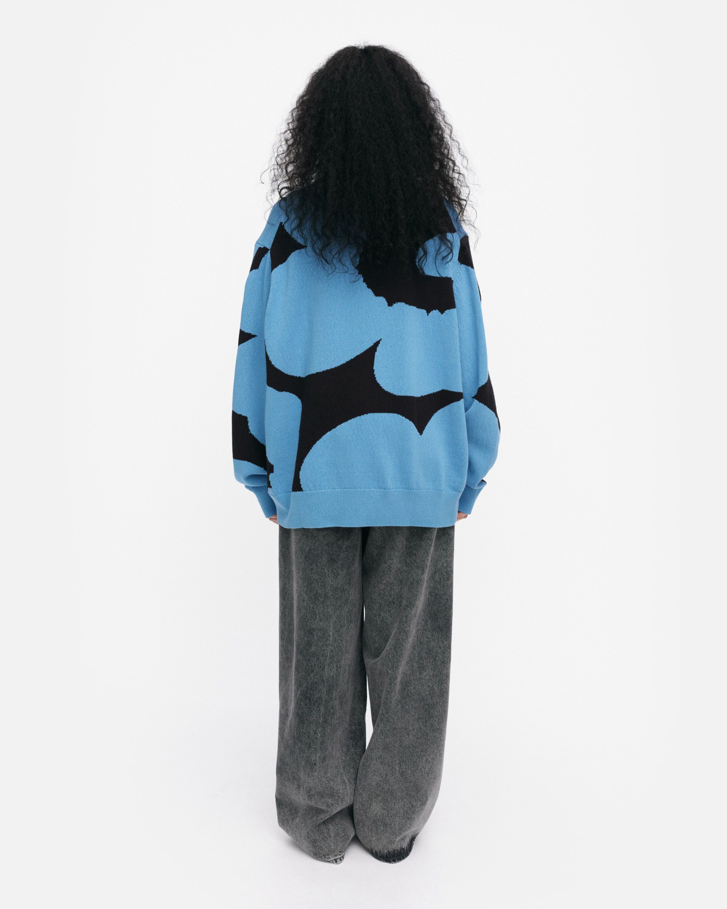 marimekkoネイビー UnikkoMiniMessenger Sesonki Unikko Knitted pullover | Marimekko