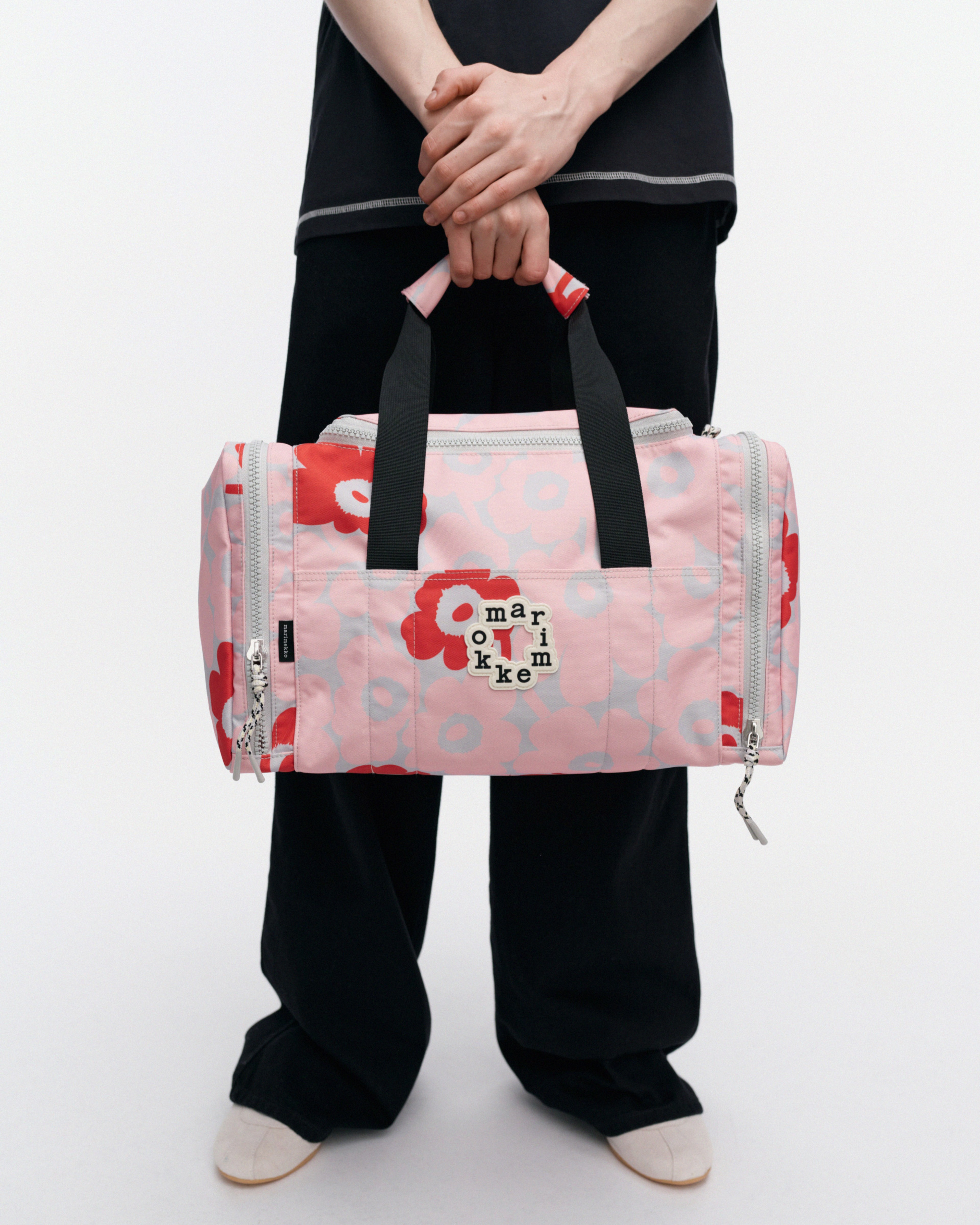 Tsufe Mini Unikko, Kioski shoulder bag, light pink, grey, red,