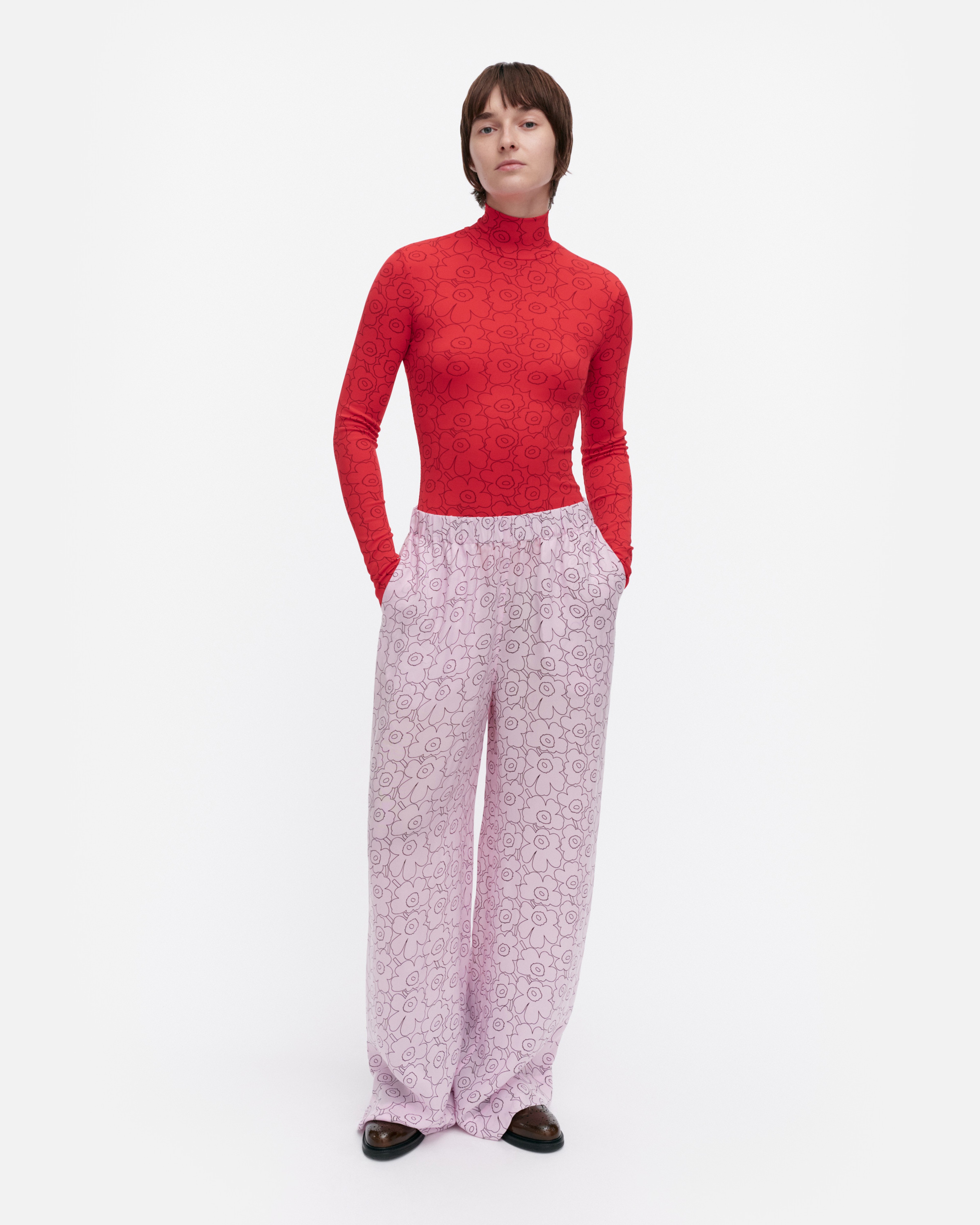Oanet Piirto Unikko, Trousers, light pink, wine red,