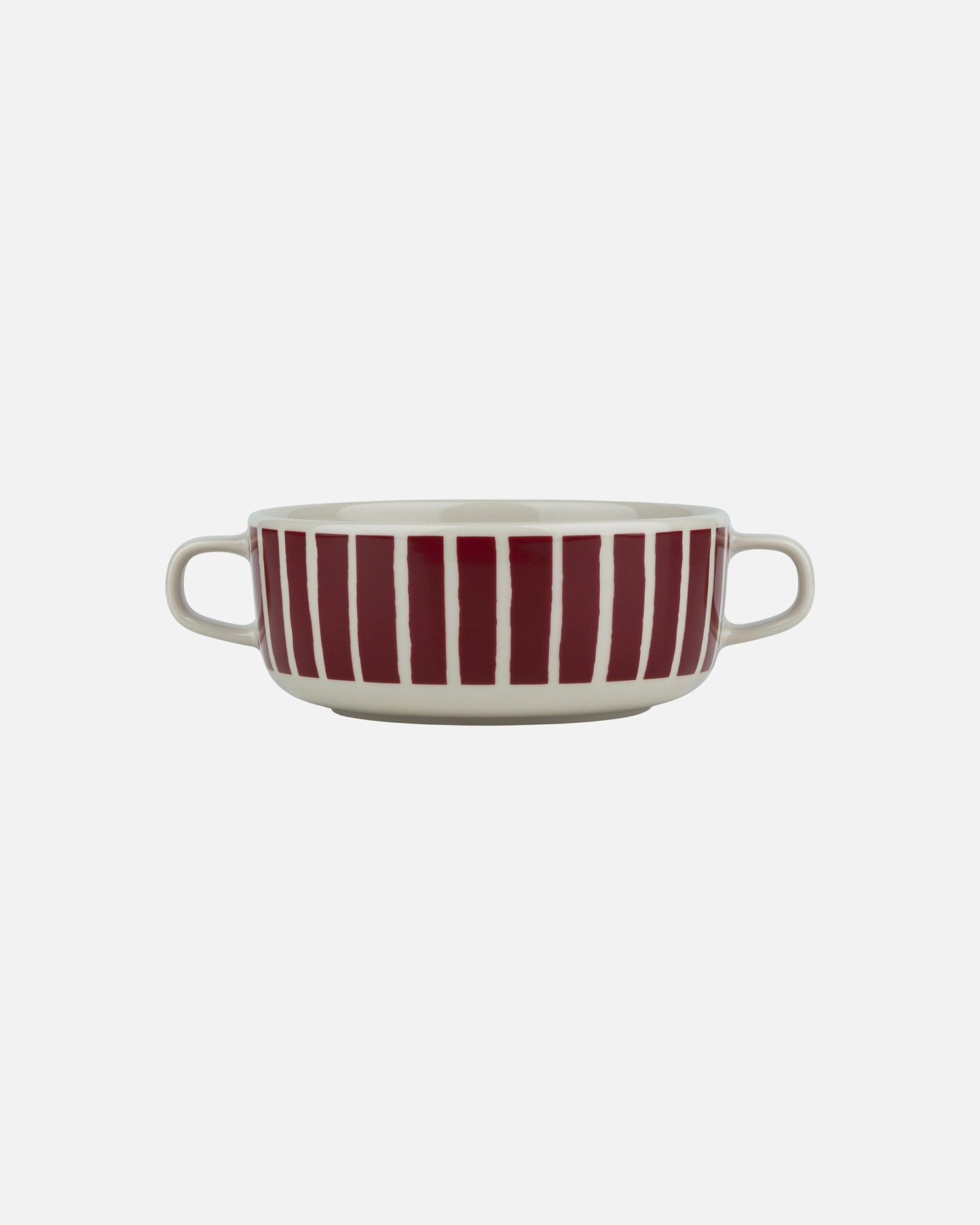 Oiva / Piccolo, Bowl with handles, stoneware, burgundy,