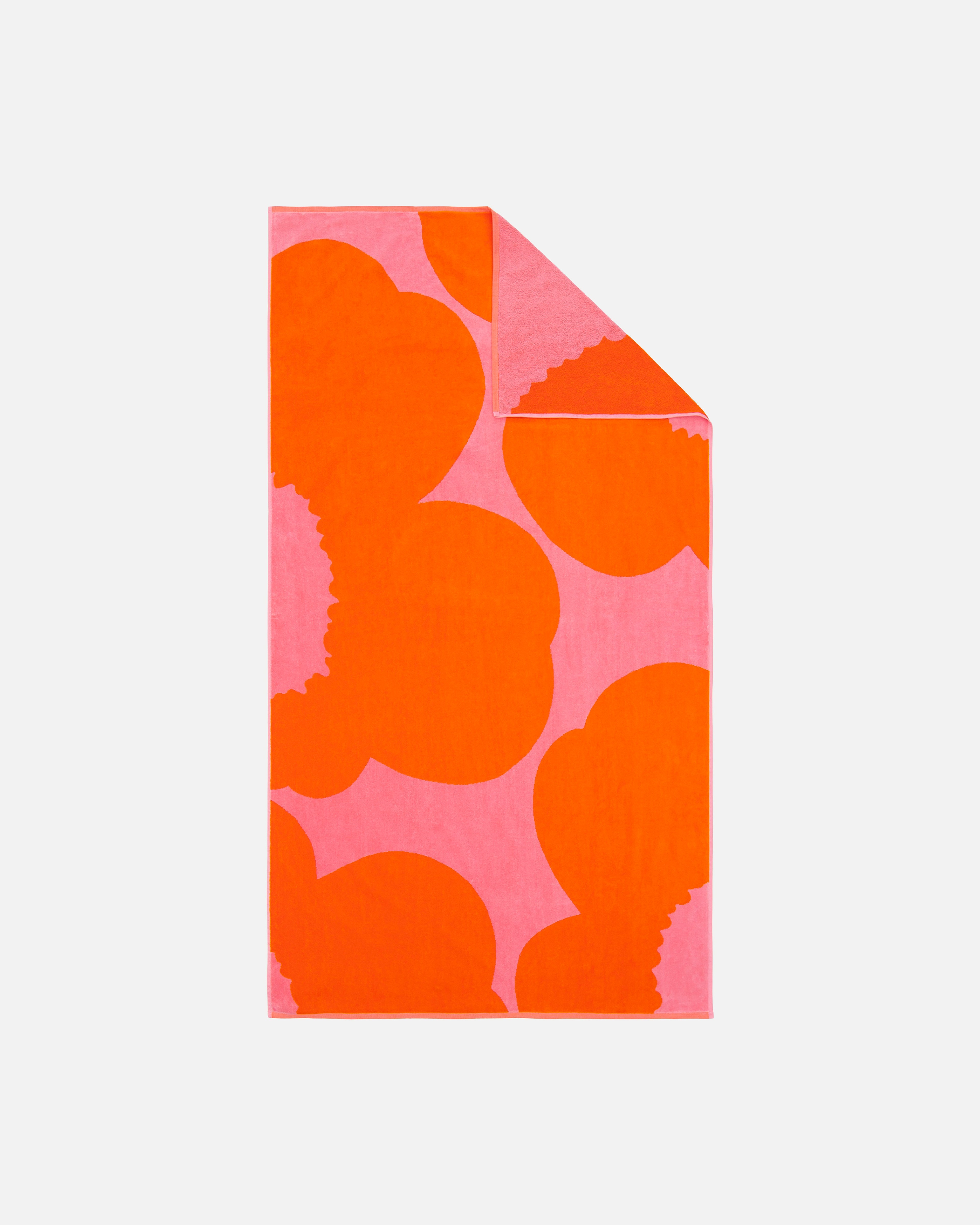Iso Unikko, Bath towel 100x180 cm, pink, orange red,