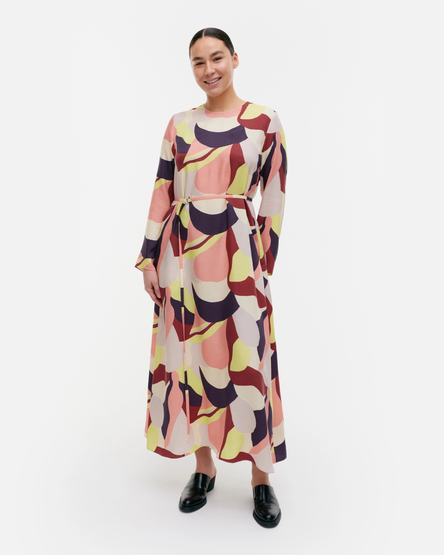 Kaverus Kamelia, Dress, red, grey, lt.pink, lt.yellow,
