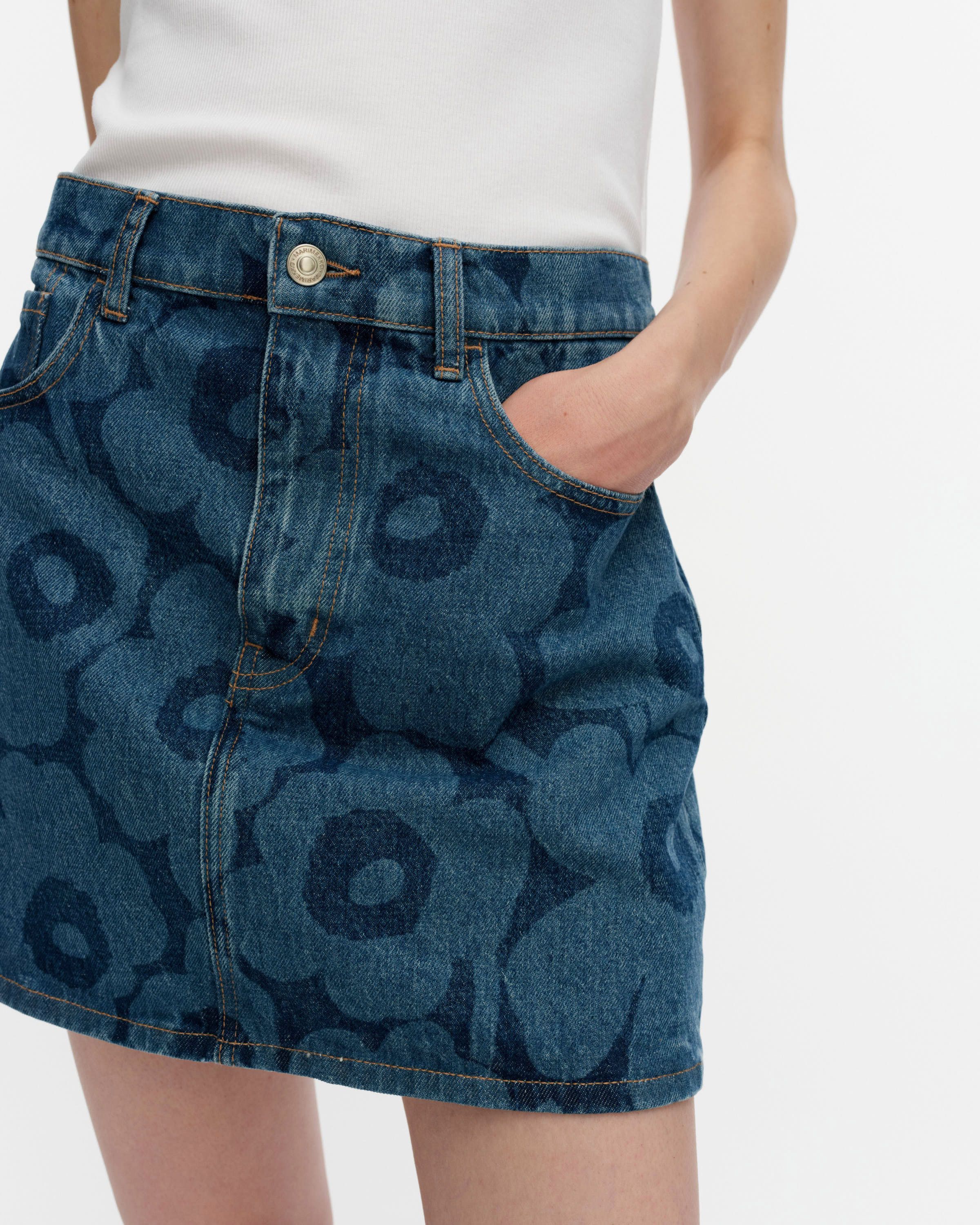 Maridenim Ruudut Unikko Skirt | Marimekko