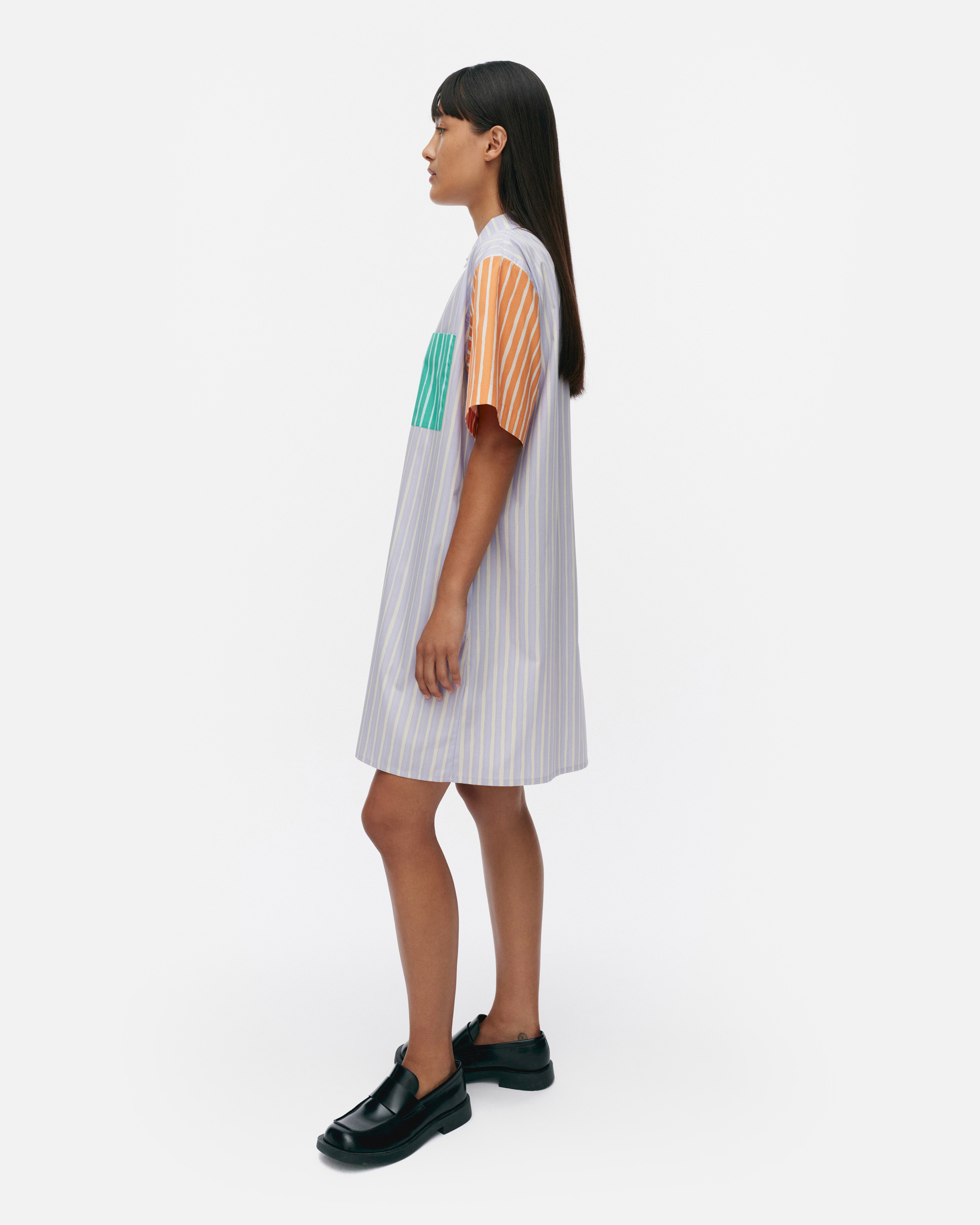 Jokapoika Dress, Kioski cotton shirt dress, multicolor lilac,