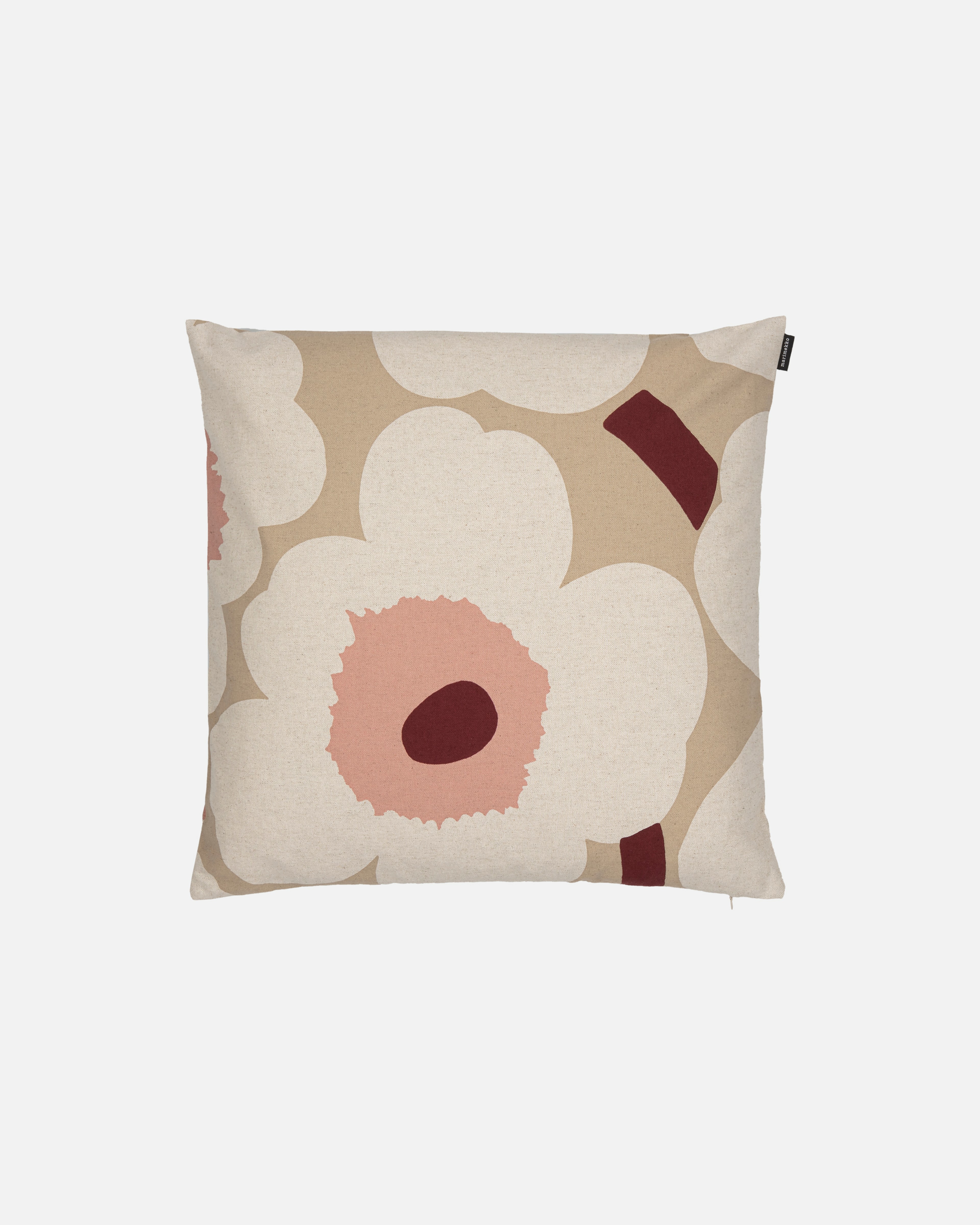Unikko, Pillow cover, beige,linen,rose,