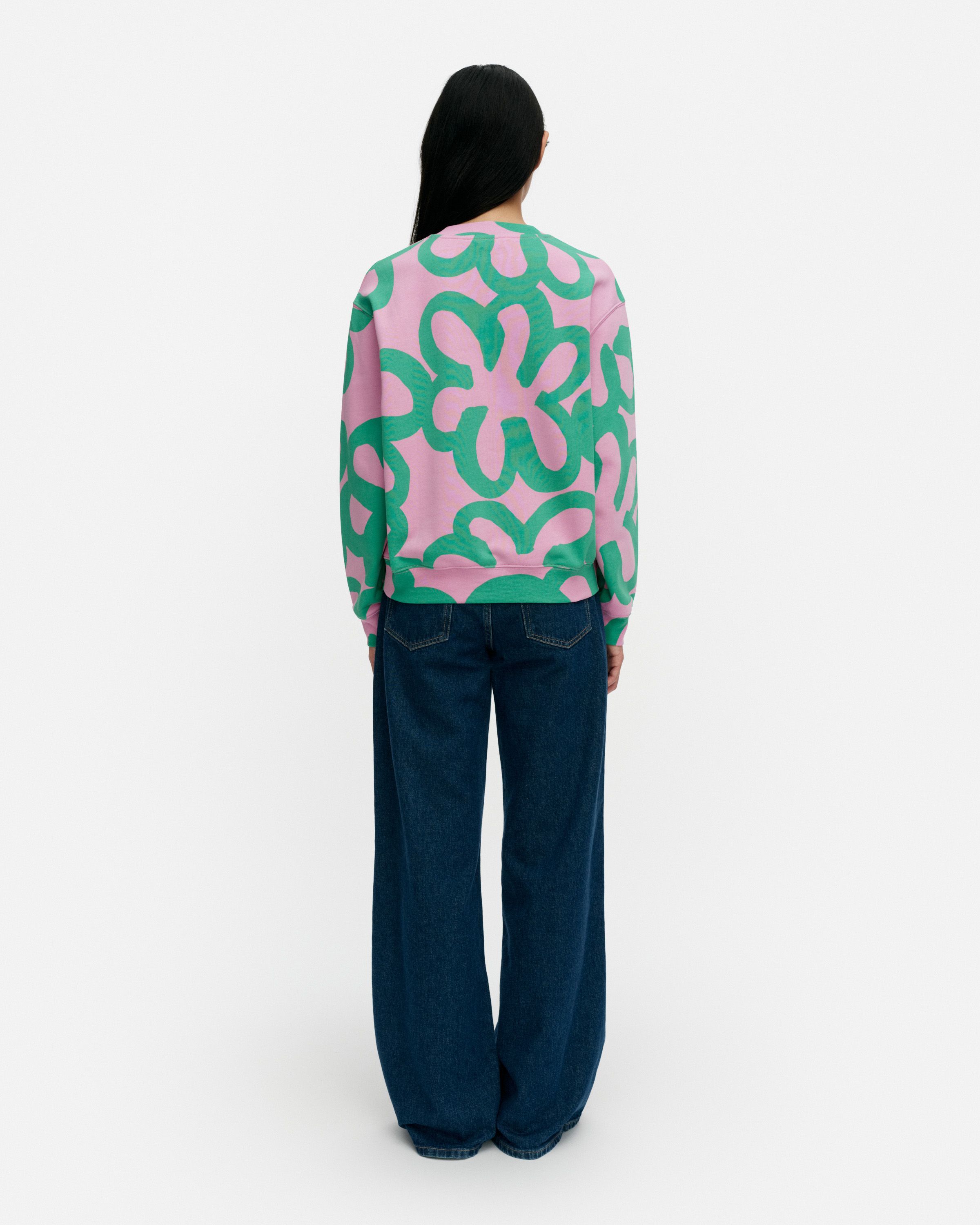Leiot Jättikukka Kioski sweatshirt light pink, green | Marimekko