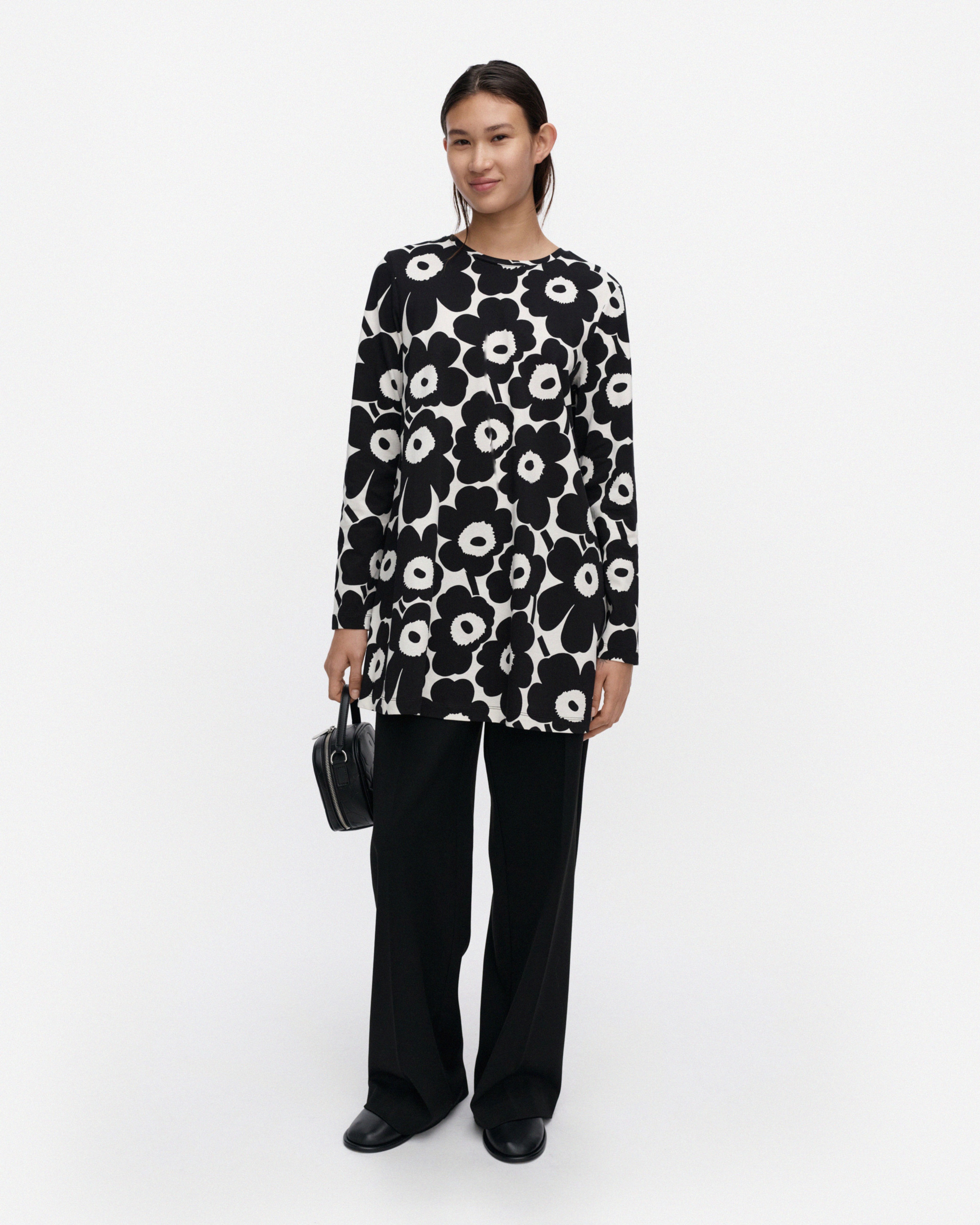 Kevät Unikko, Jersey tunic, black, off white,