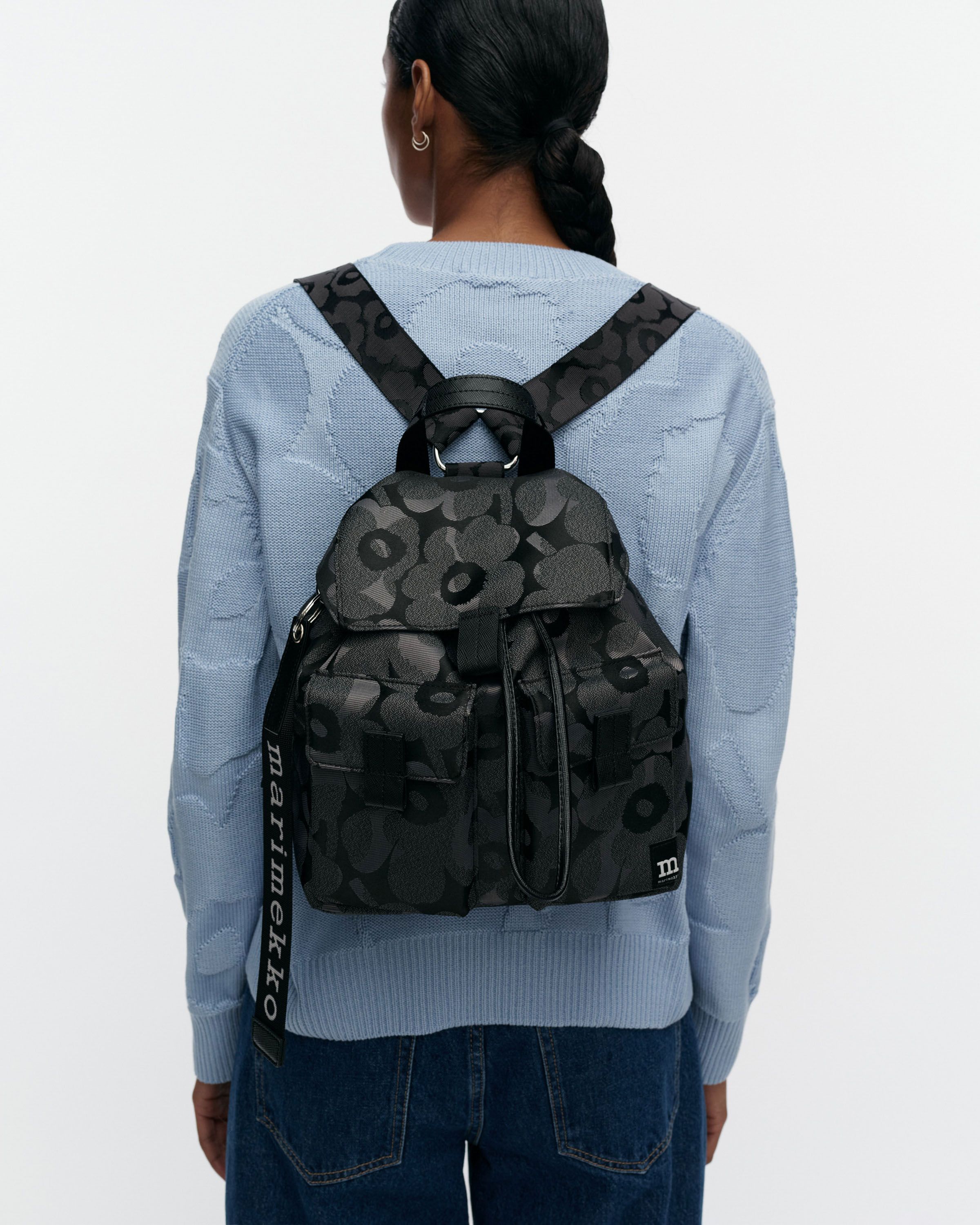 Everything Backpack M Unikko Bag grey, dark grey | Marimekko