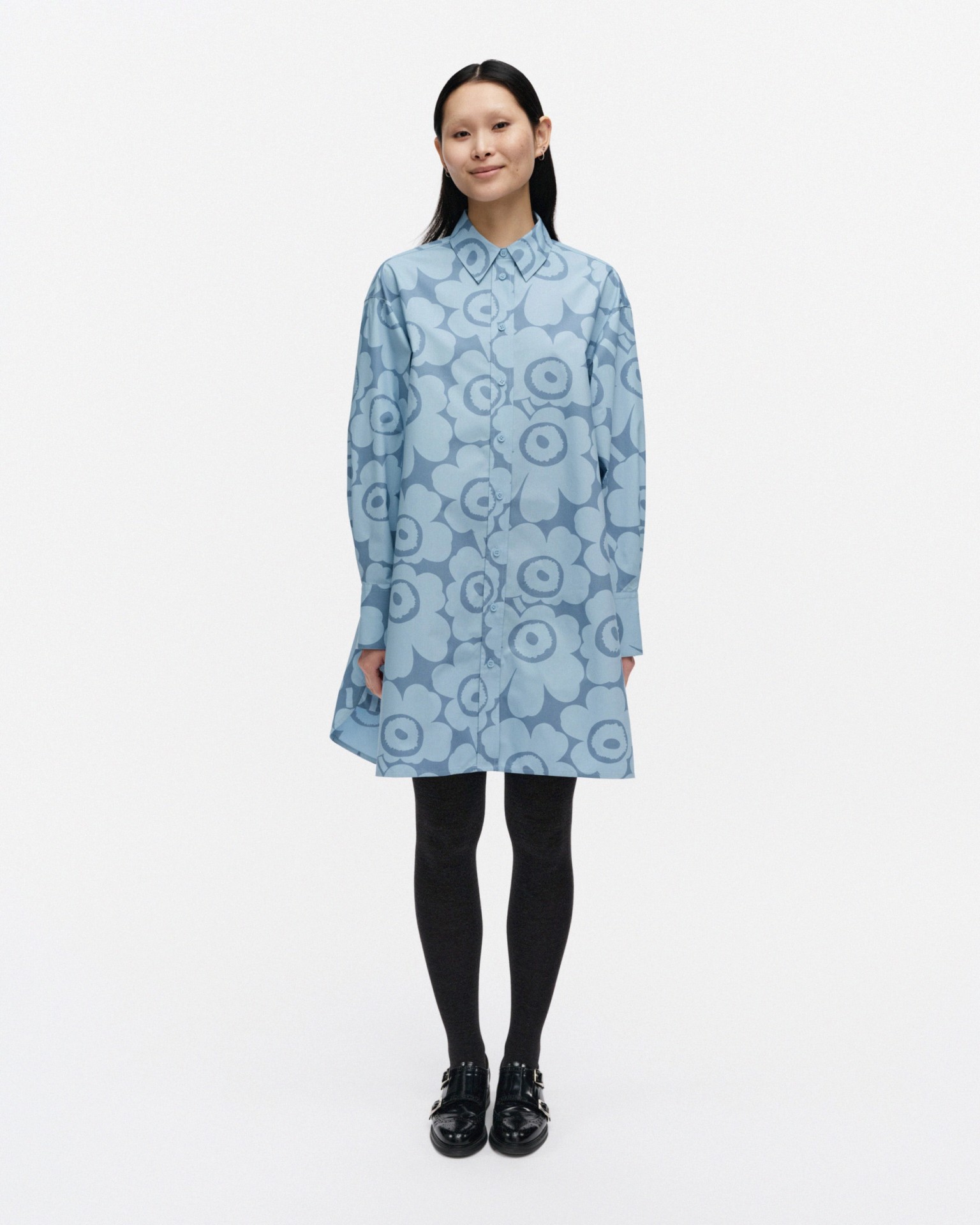 Kuvitelma Unikko, Cotton shirt dress, light blue, light blue,