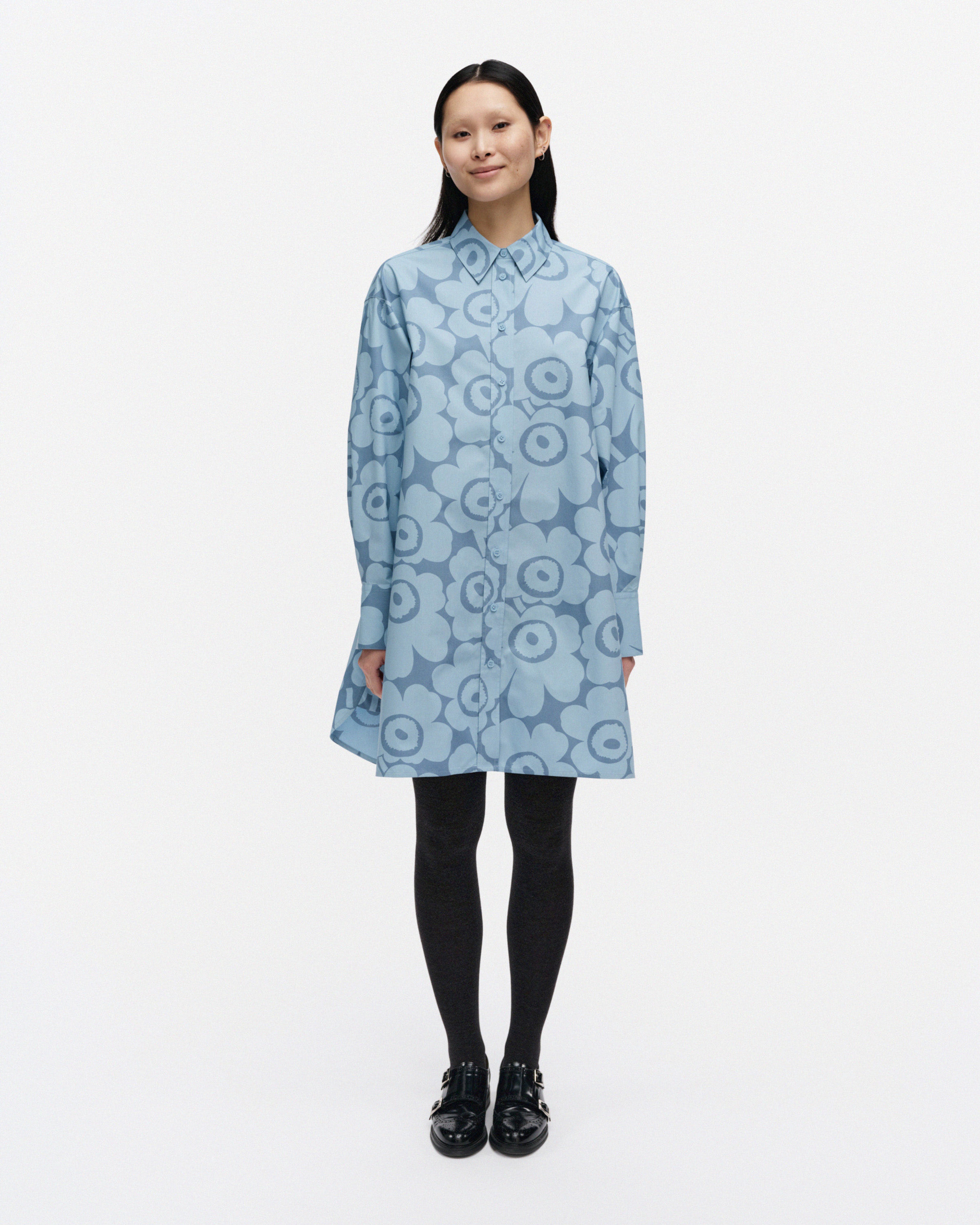Kuvitelma Unikko, Cotton shirt dress, light blue, light blue,