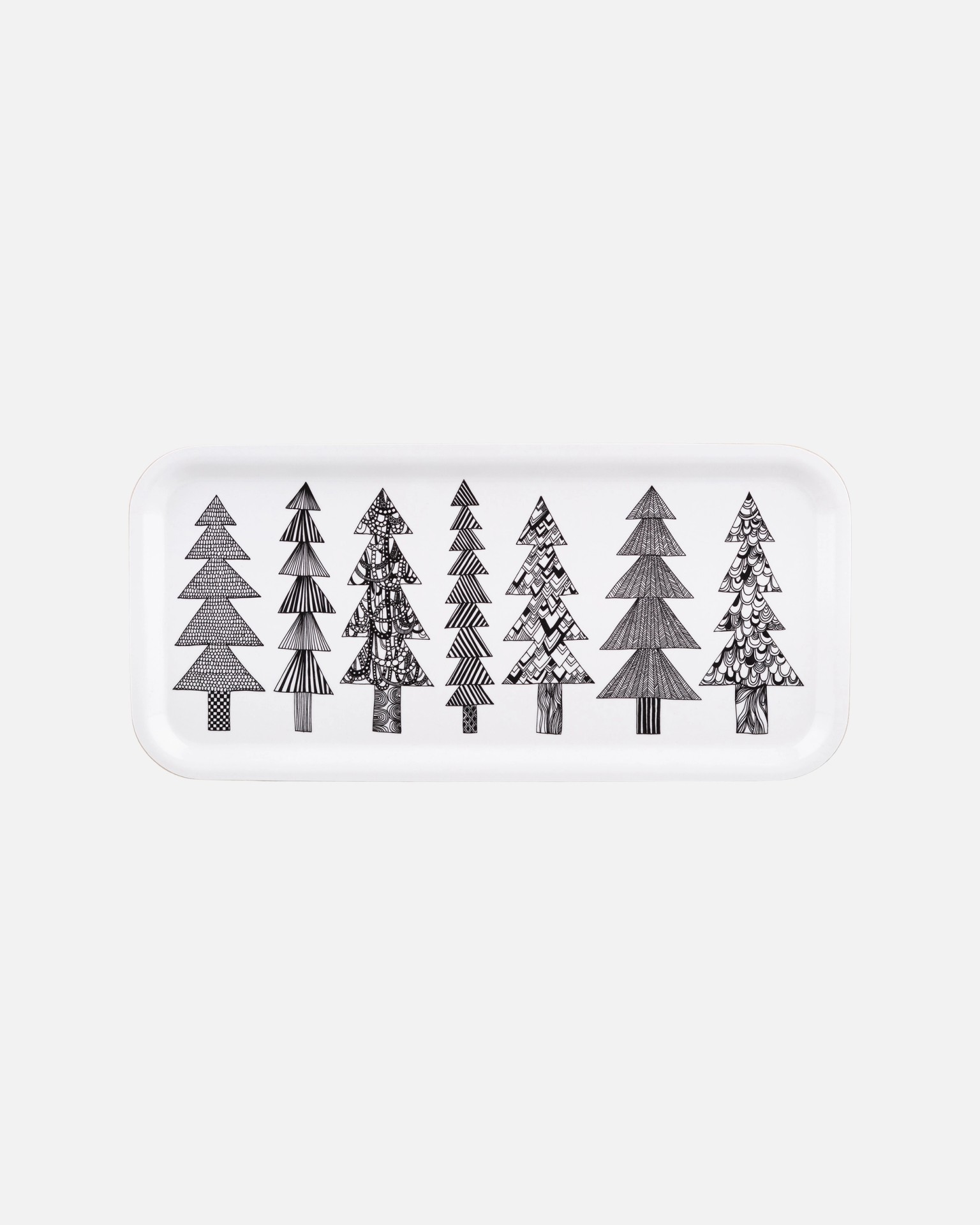 Kuusikossa, Tray 15x32cm, black/white,