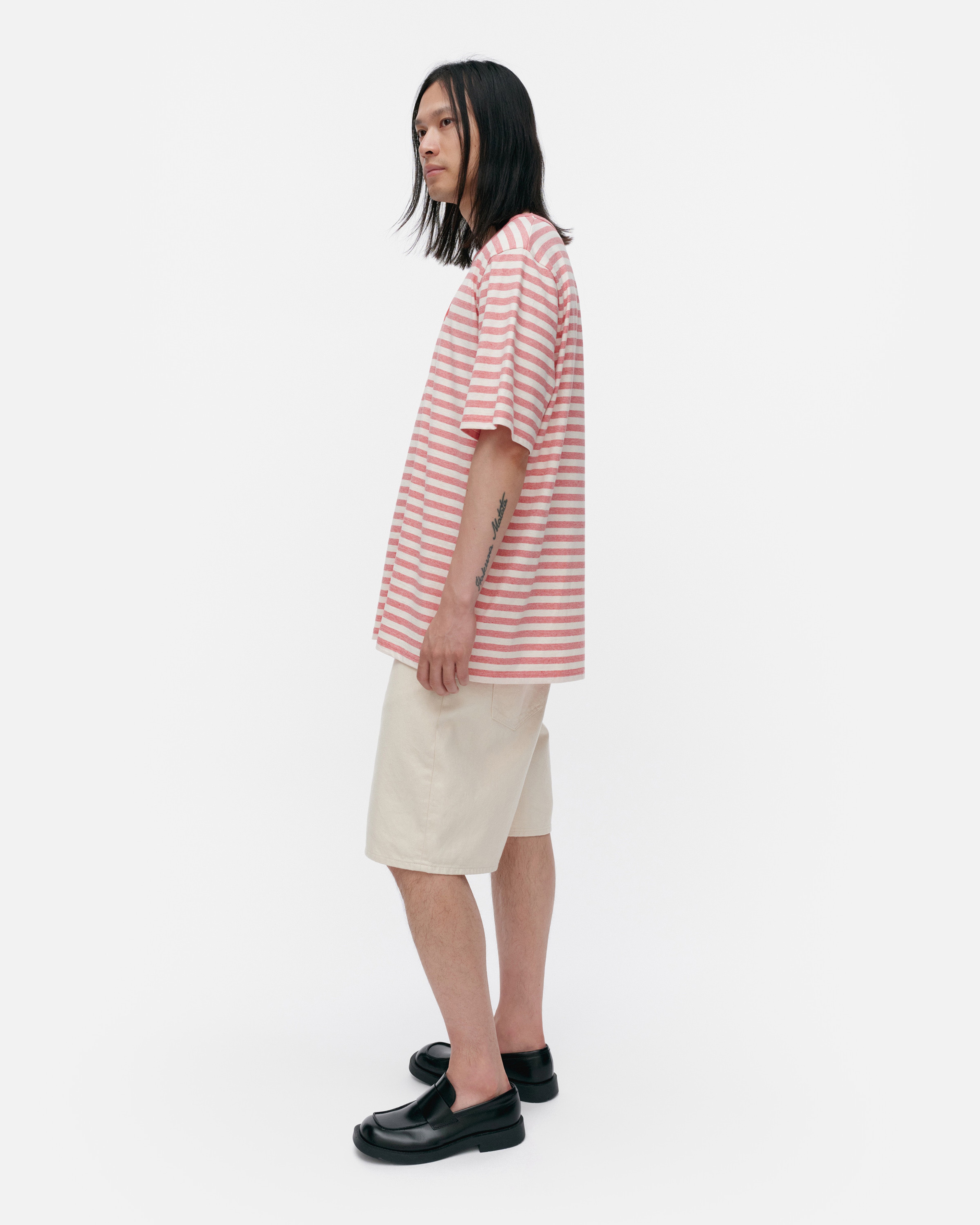 Tasaraita Unisex, Kioski t-shirt, red melange, off white,