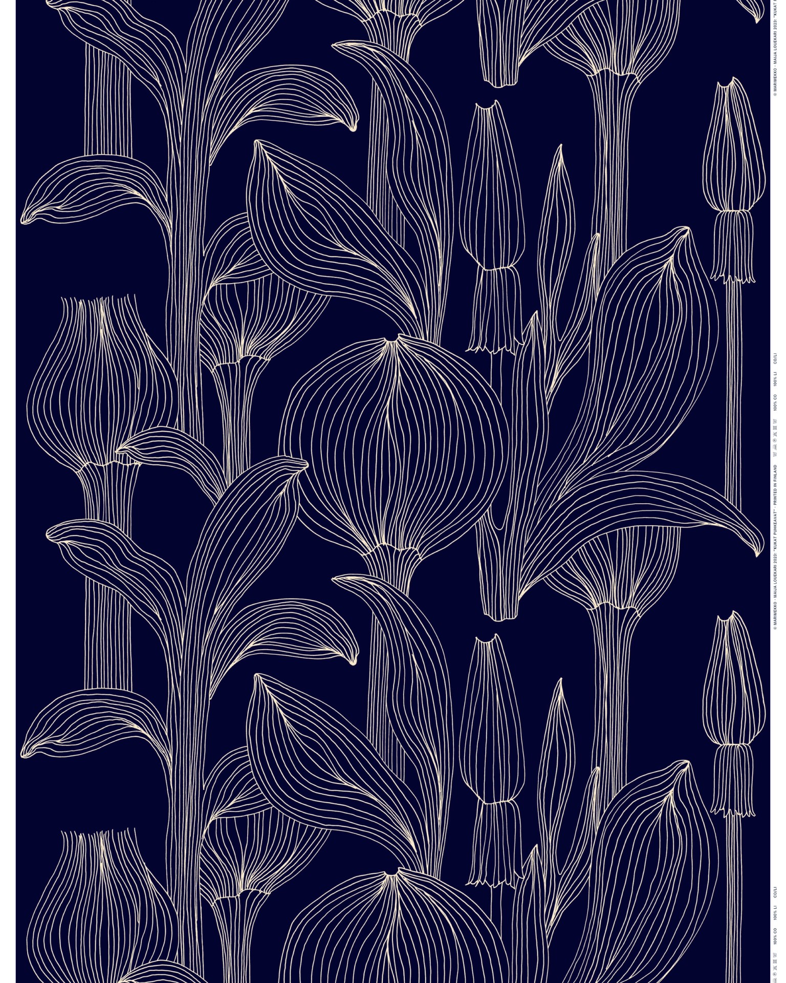 Kukat Puhkeavat, Cotton sateen fabric, august night, straw,