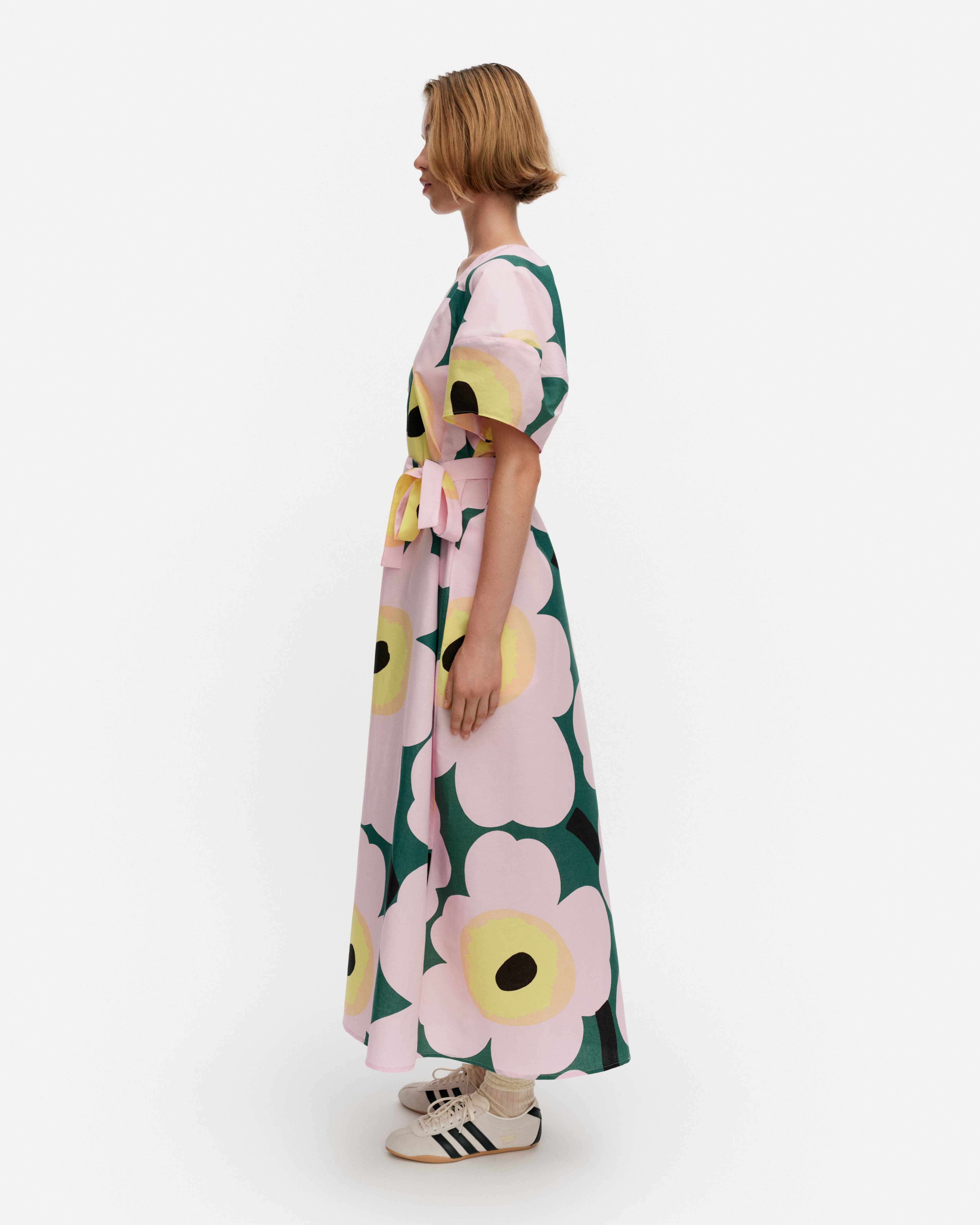 Kaffet Unikko, Dress, green, light pink, yellow,