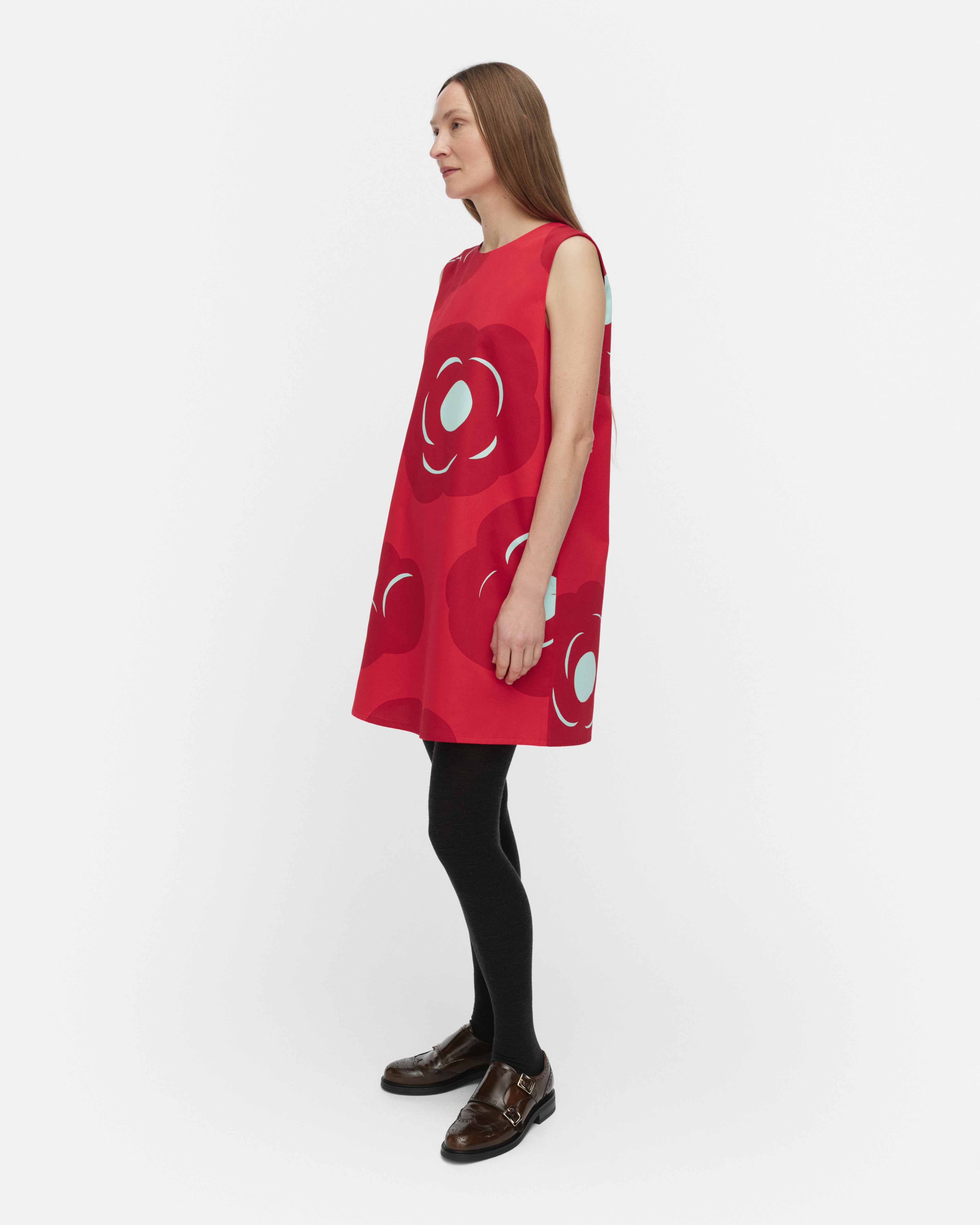 Siluetti Tumma, Marimini dress, red, dark red, light turquoise,