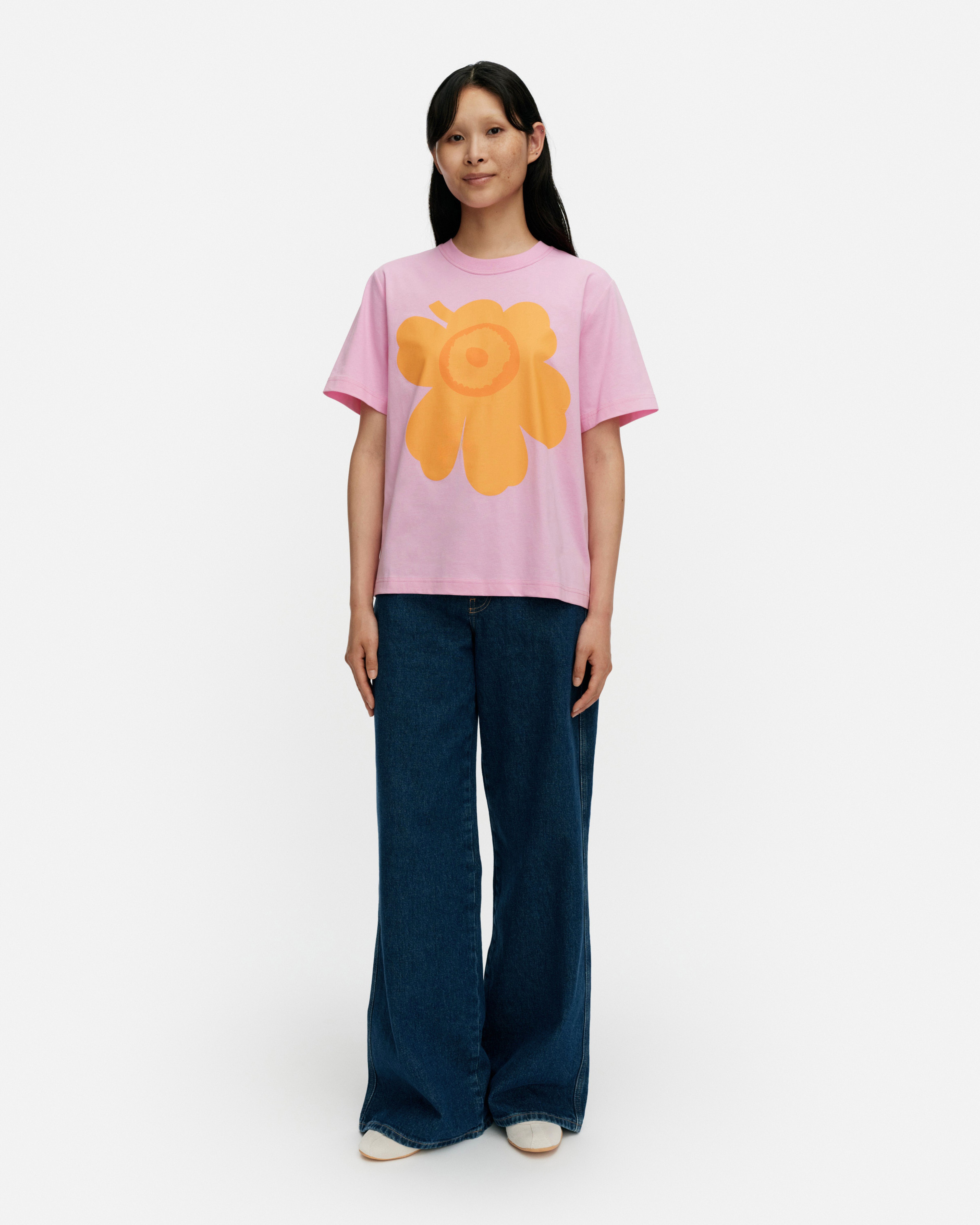 Ae Else Unikko Placementt, Kioski t-shirt, light pink, orange,