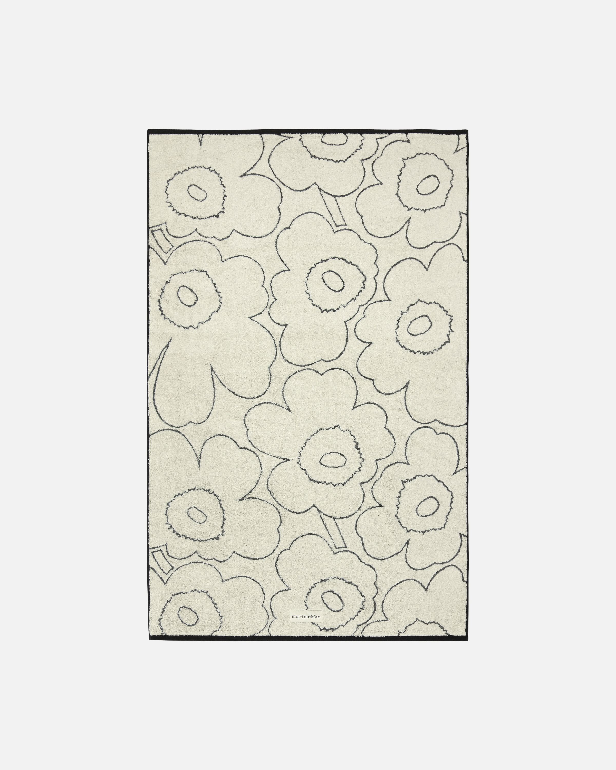 Piirto Unikko bath towel off white,black | Marimekko
