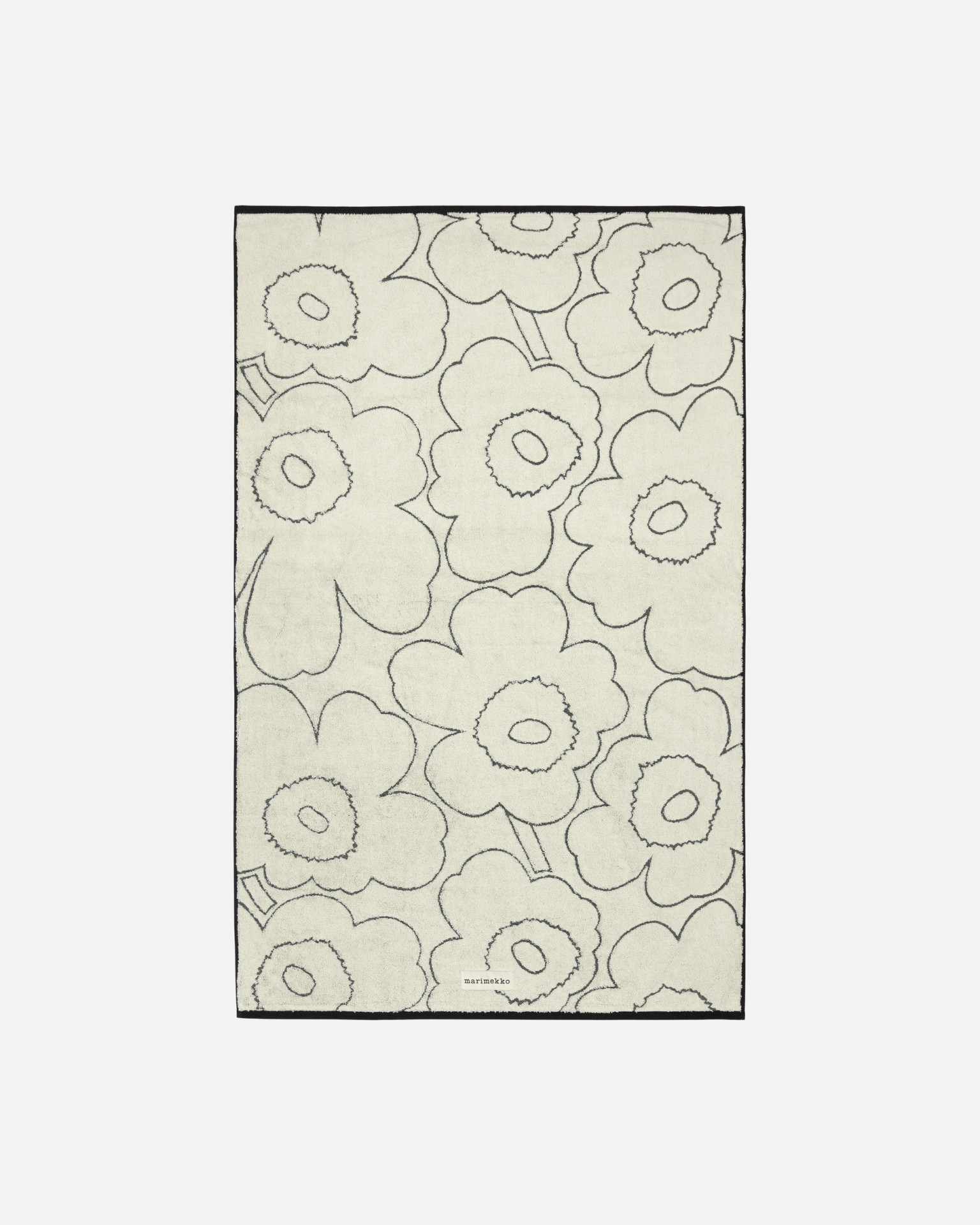 Piirto Unikko, Bath towel, ivory, black,
