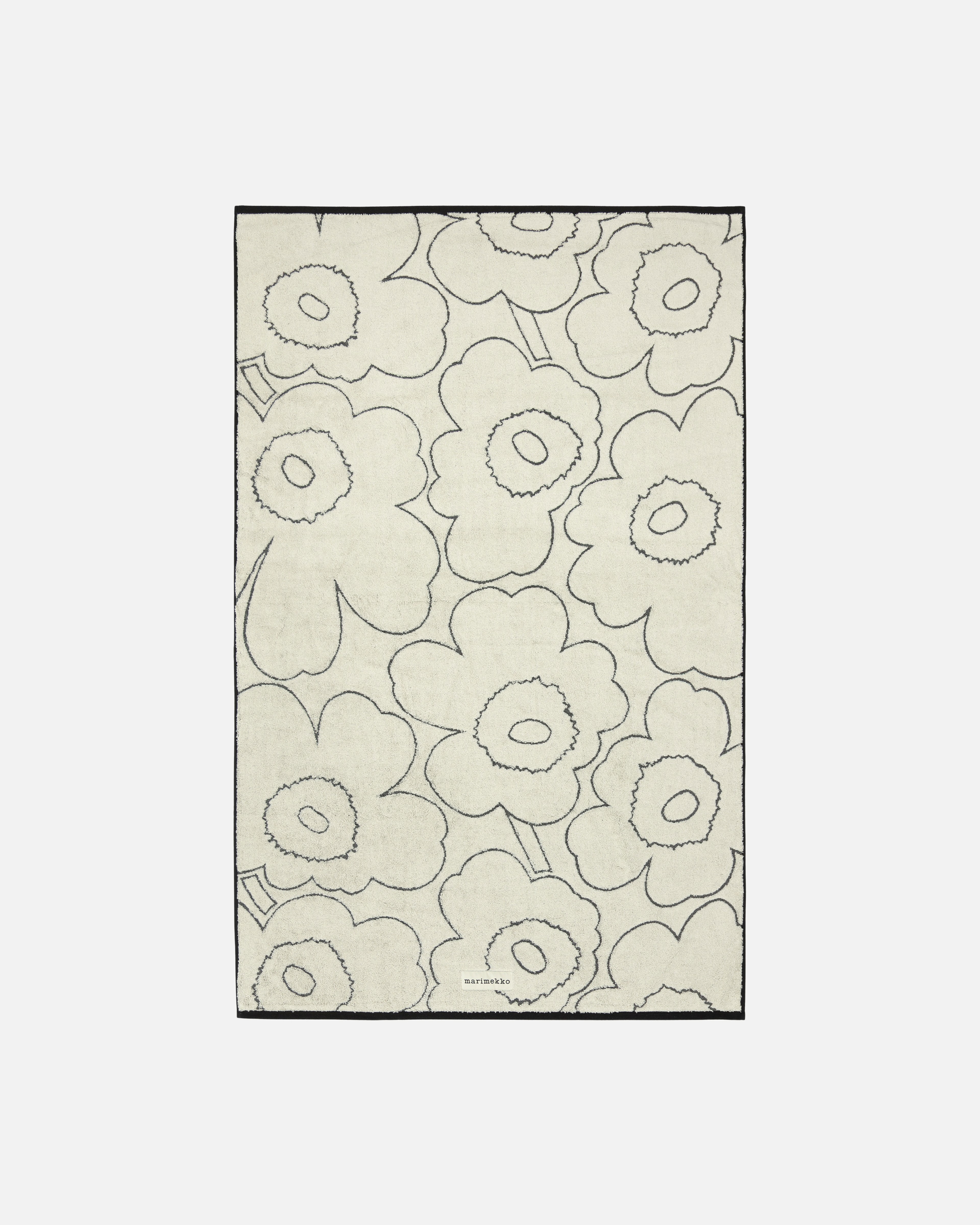 Piirto Unikko, Kylpypyyhe 100x160 cm, luonnonvalkoinen,musta,