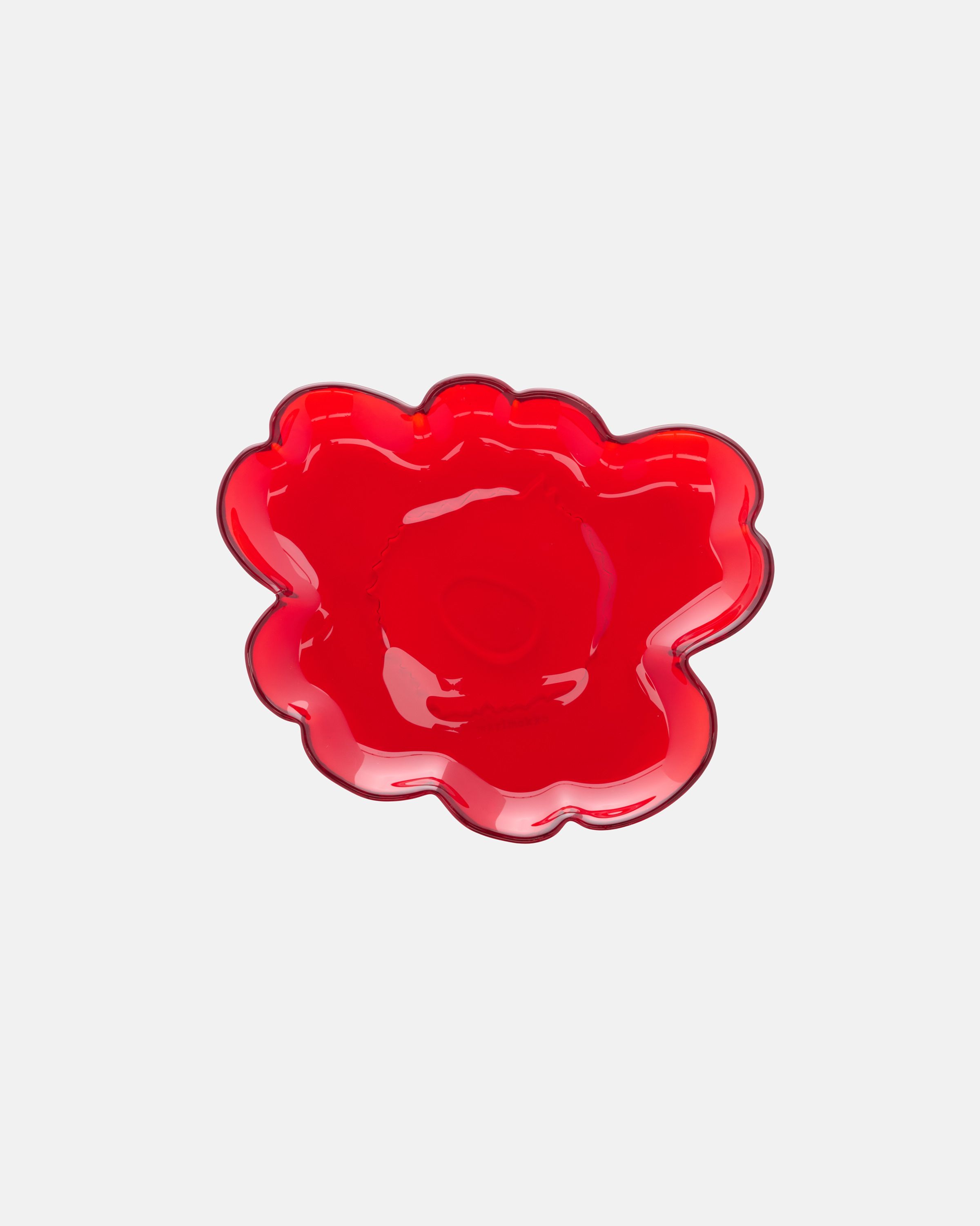 Unikko Glass Plate 20 cm red | Marimekko