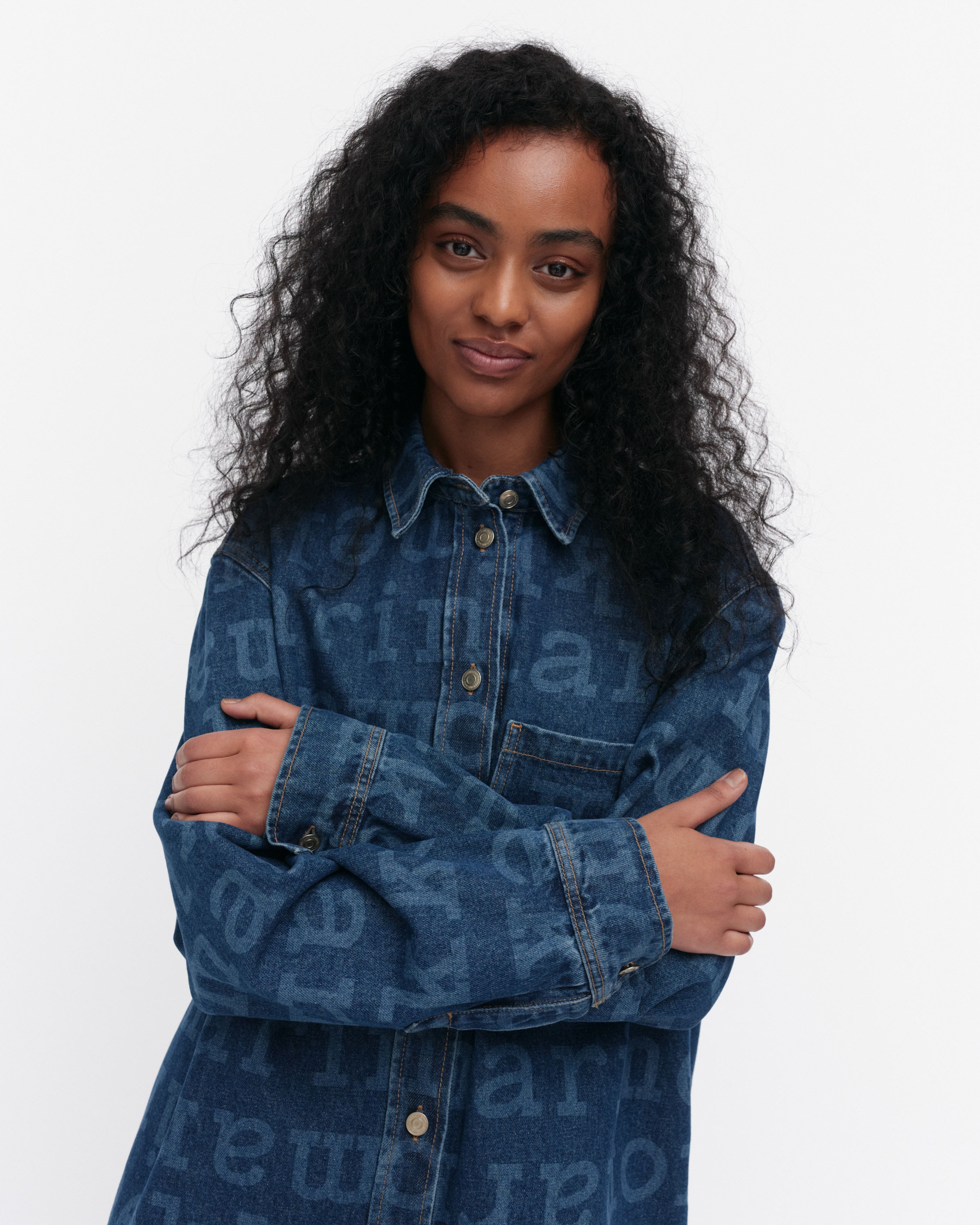 Maridenim Vaihe Logo, Denim shirt, mid indigo,