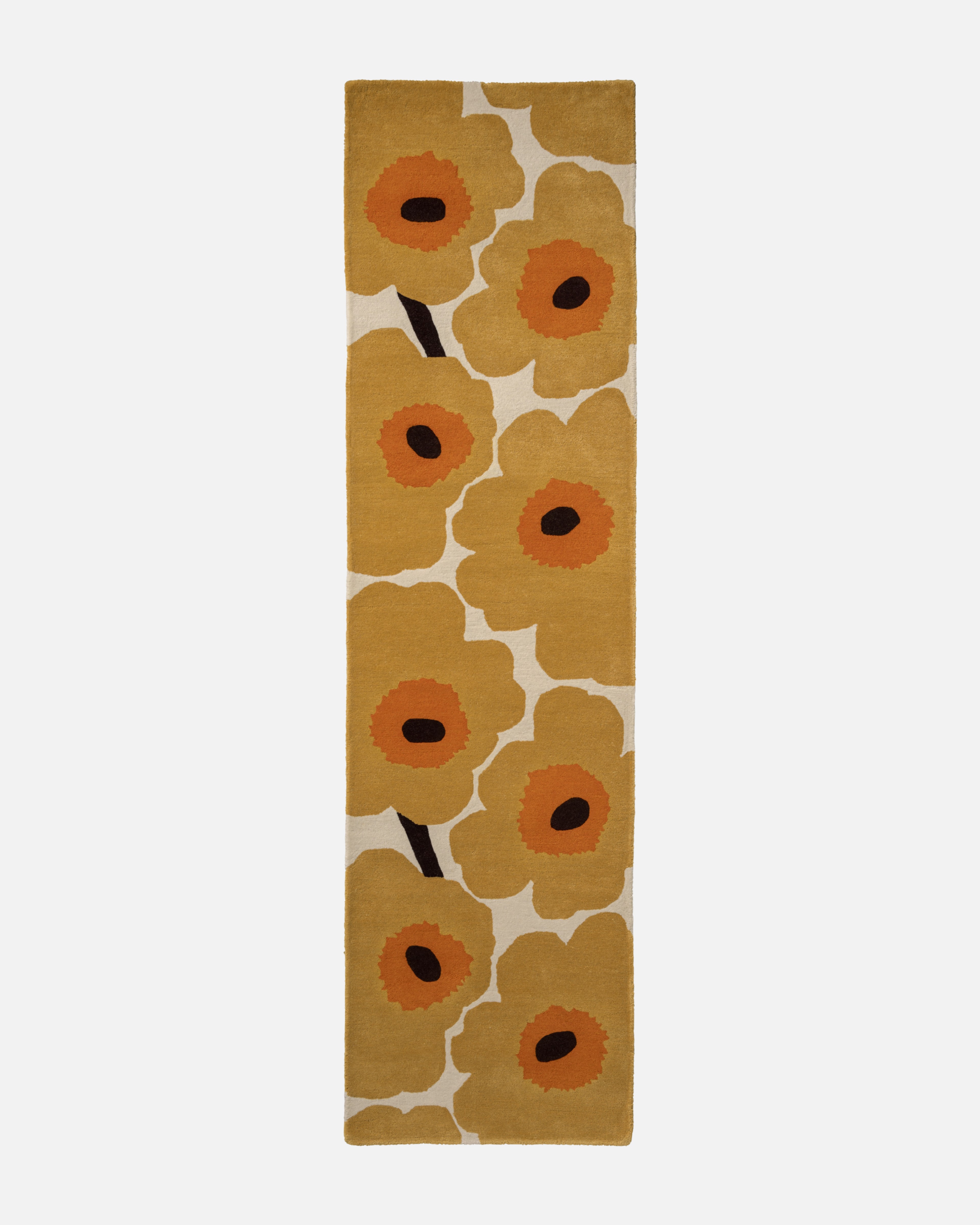 Unikko, Rug 70 x 245 cm, off white, caramel,warm orange,