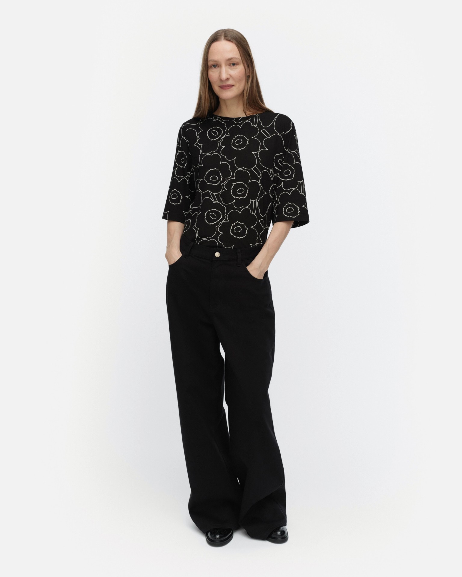 Kollaasi Piirto Unikko, Jersey shirt, black, off white,