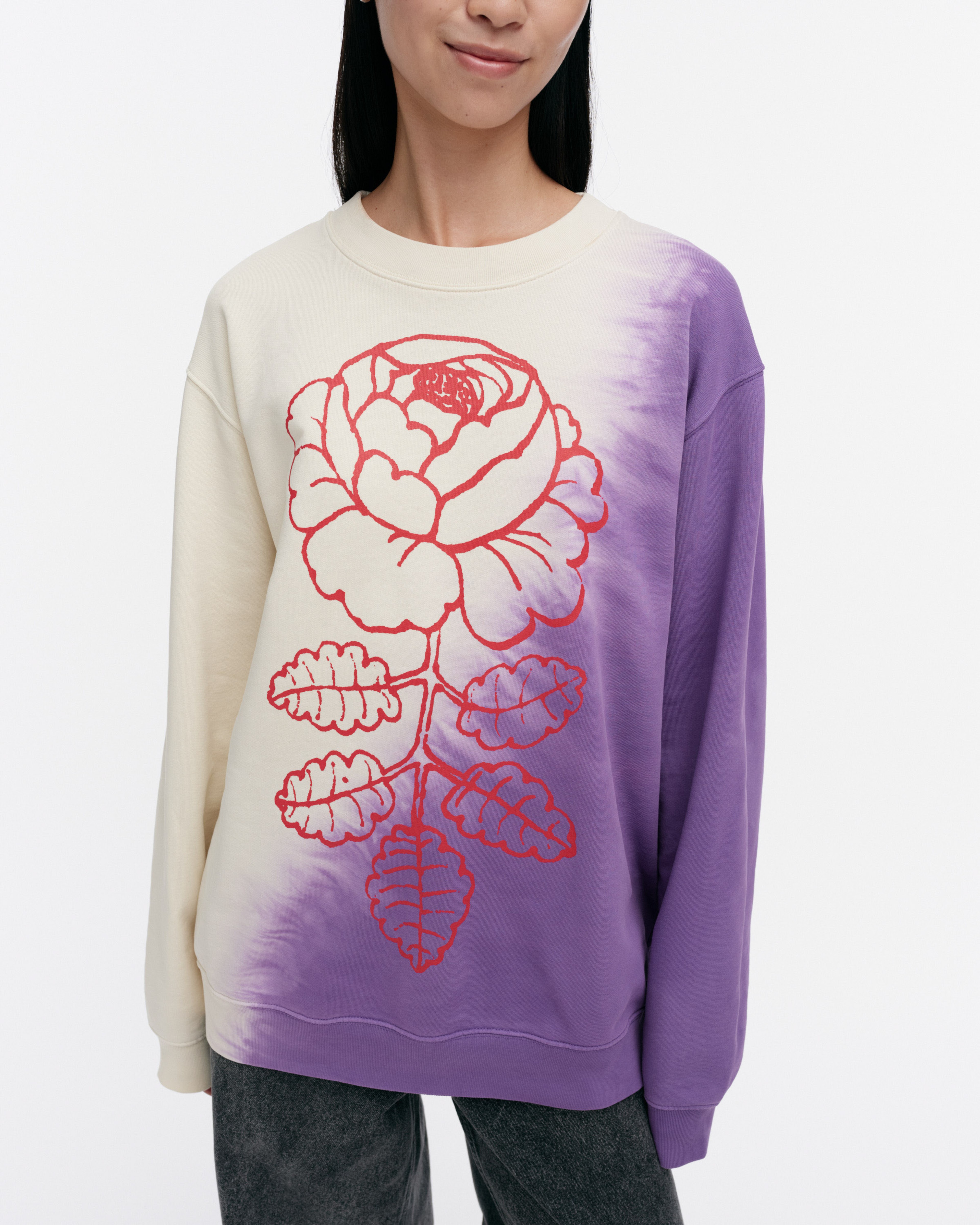 Loisto Vihkiruusu Placement, Kioski sweatshirt, light yellow, lilac, red,