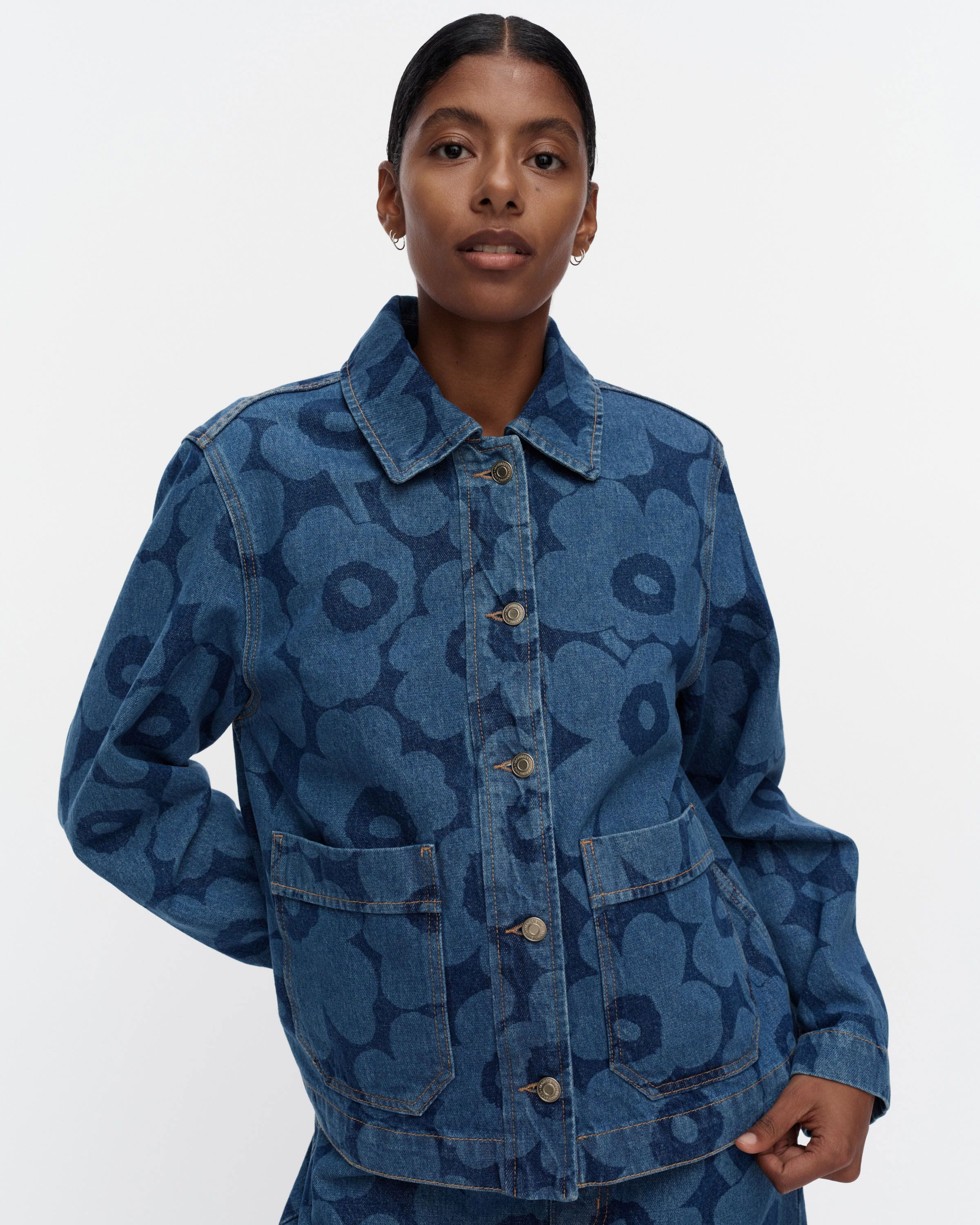 Maridenim Näkymä Unikko Denim jacket mid indigo | Marimekko