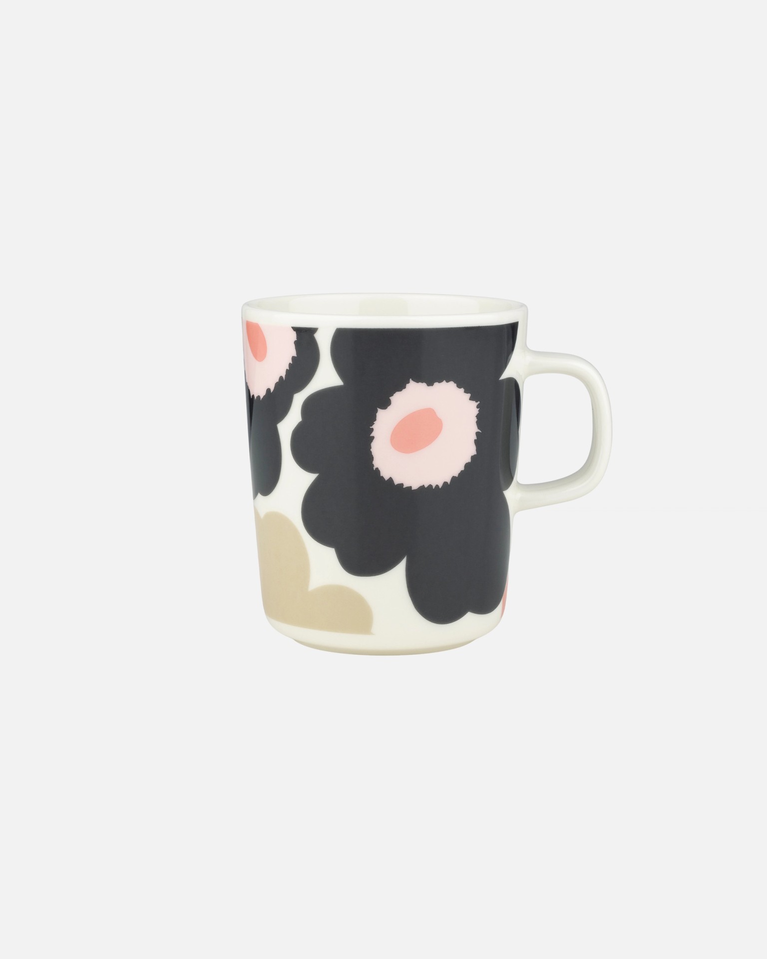 Oiva / Unikko, Mug 2,5 dl, off white,charcoal,sand,pink,