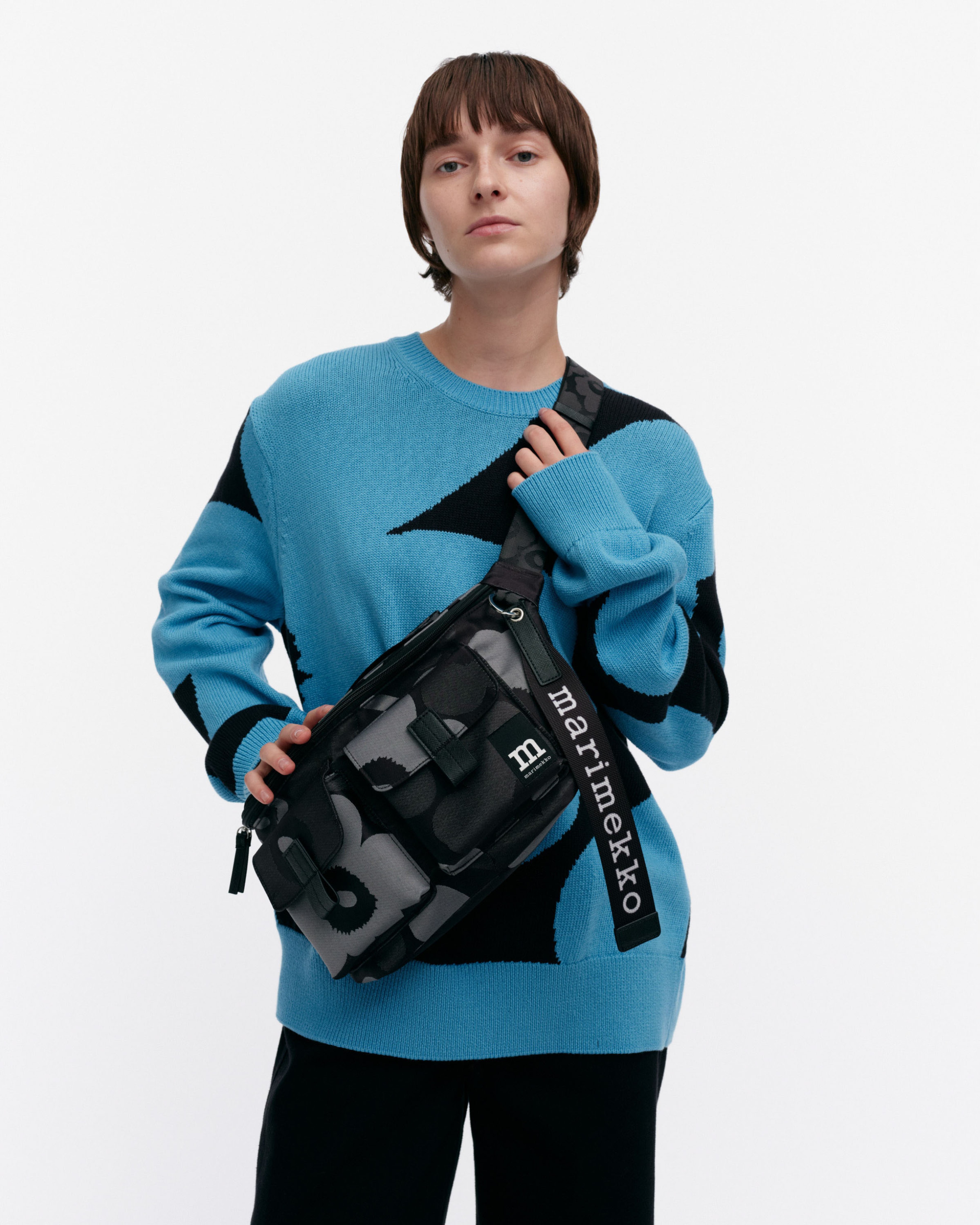 Sling Bag M Unikko, Olkalaukku, harmaa, tummanharmaa, musta,