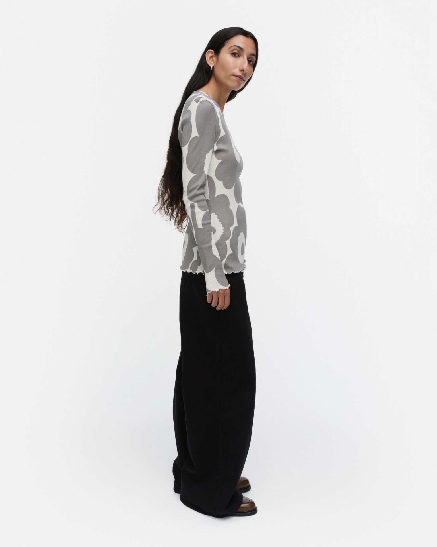 Floraali Unikko, Jersey shirt, grey, off white,