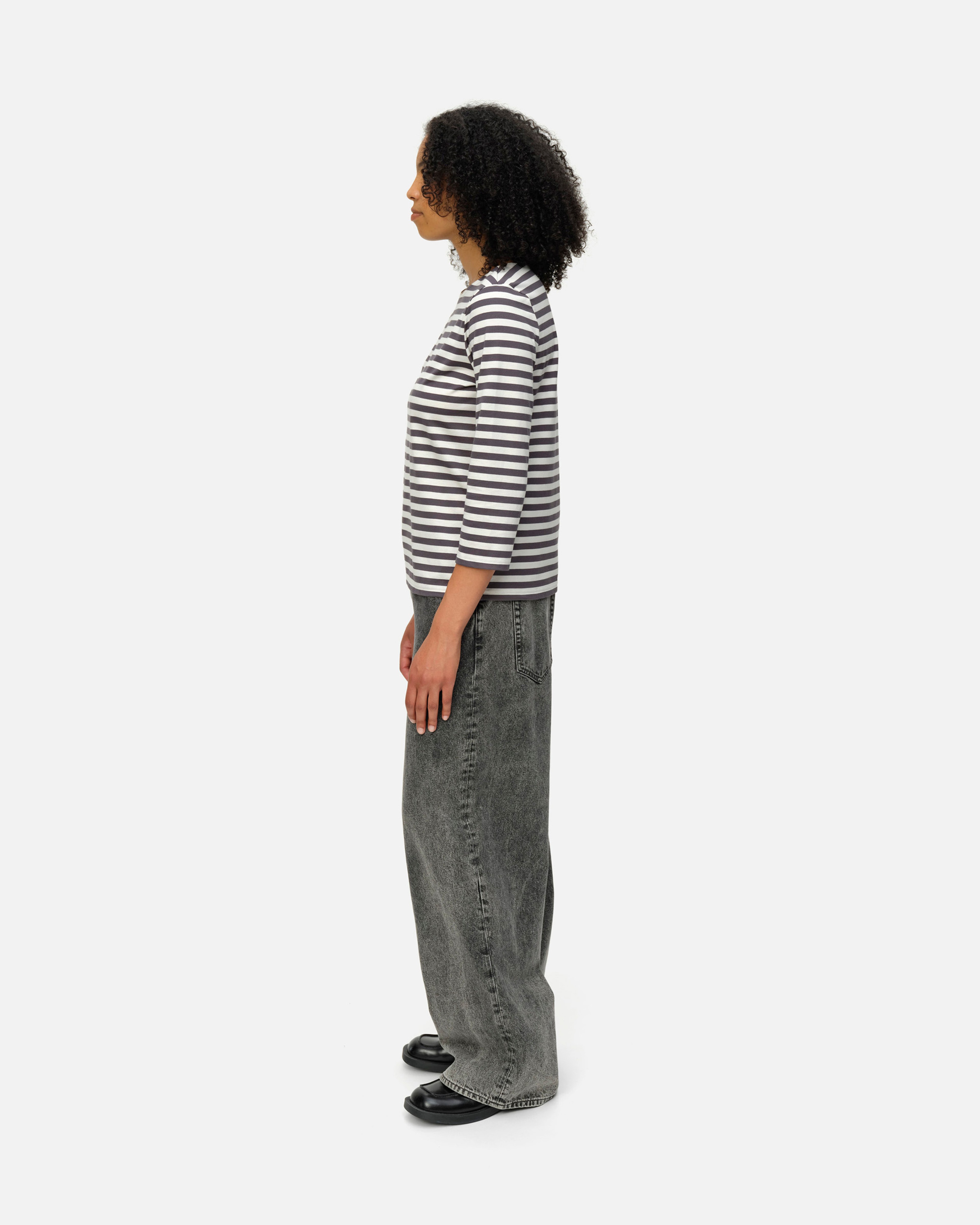 Tiila Tasaraita, Jersey shirt, dark grey, off white,